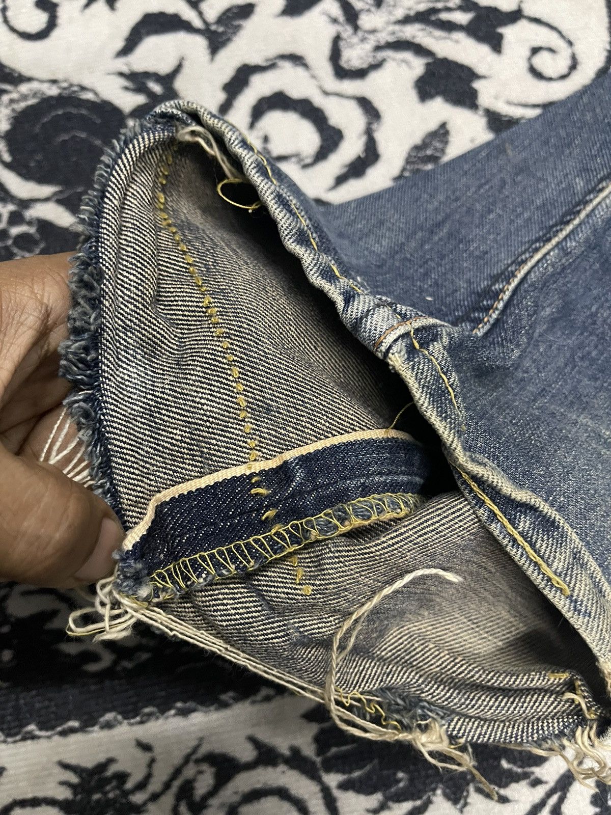 Lee 80s LEE RIDERS RARE ONESIDE SALVADGE DISTRESSED ON TALON ZIP Size US 31 - 15 Thumbnail