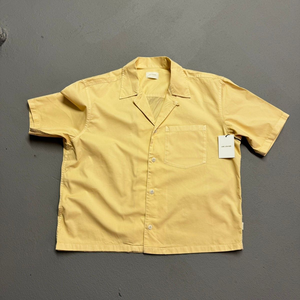 Pre-owned Aimé Leon Dore Cropped Camp Collar Shirt In Peach