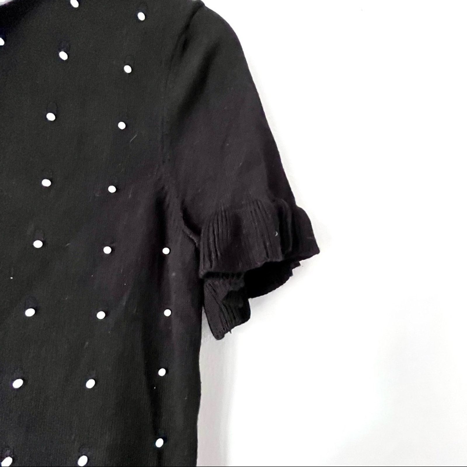 Karl Lagerfeld Karl Lagerfeld black knit pearl detail sweater size XS Size XS / US 0-2 / IT 36-38 - 3 Thumbnail
