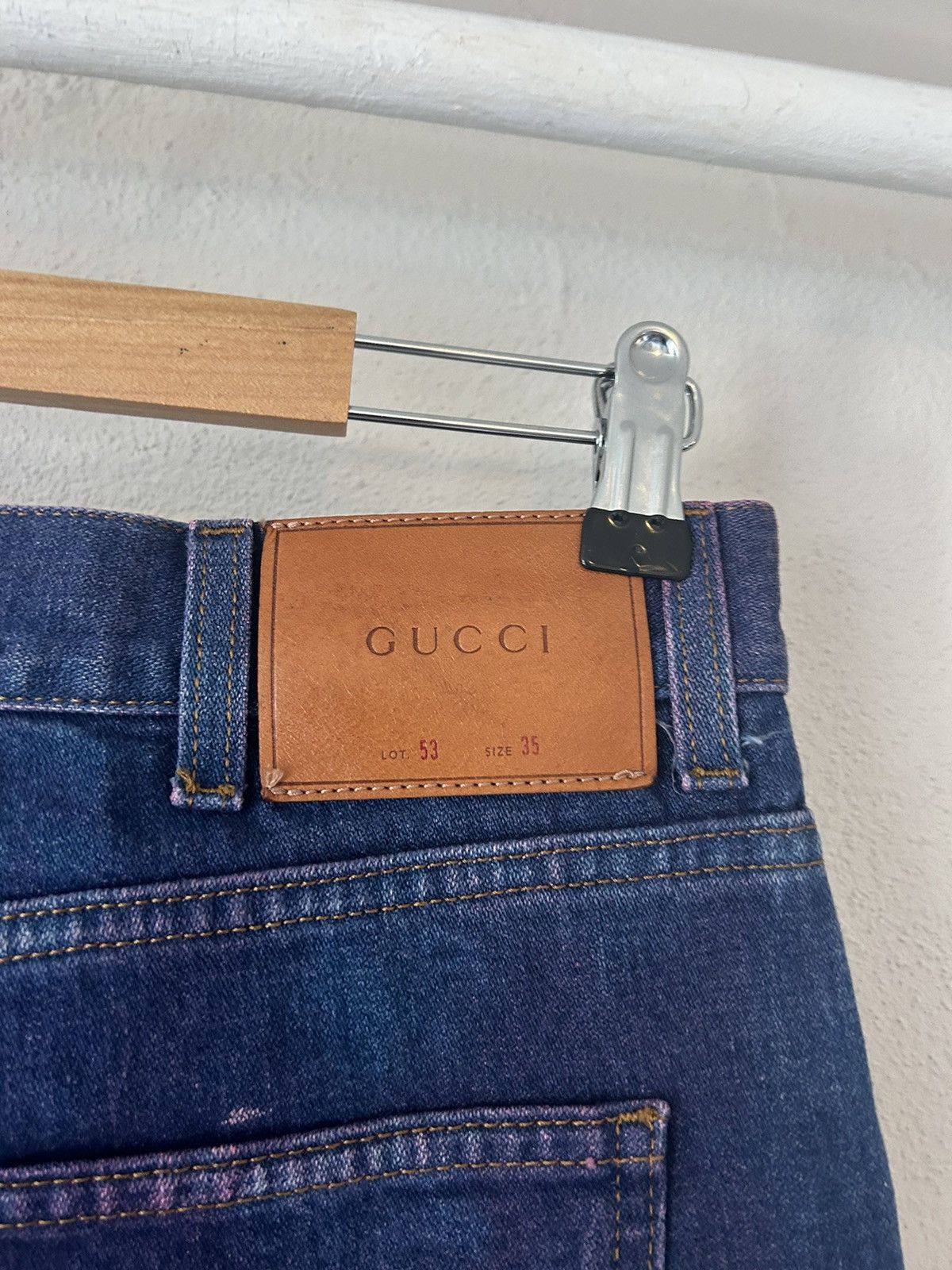 Gucci Pink Painter Blue Denim Jeans Size US 35 - 8 Thumbnail