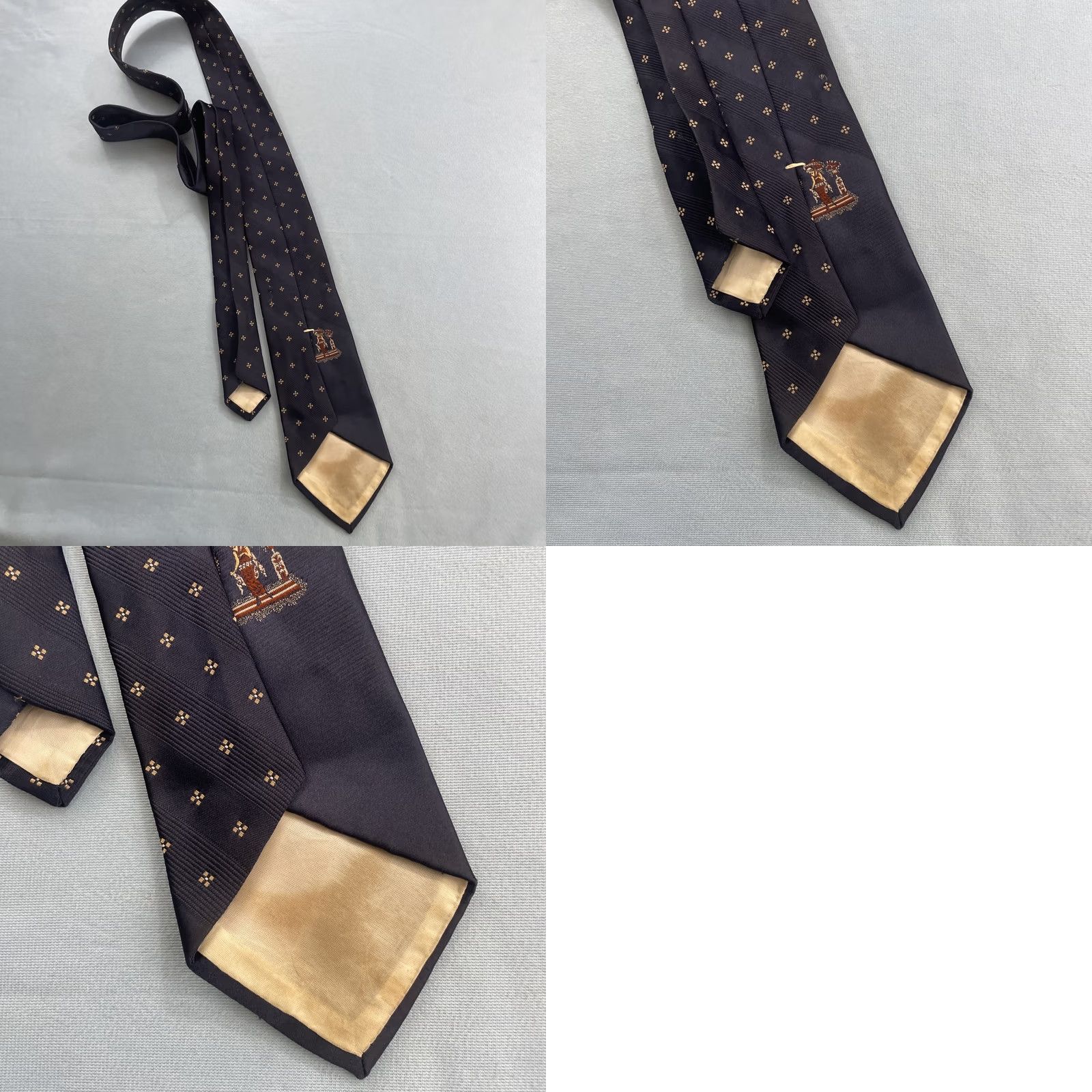 Vintage VINTAGE Art Deco Necktie Flapper Woman Medallion Roaring 20s Blue Yellow 3.2x61 Capsule Art Neckwear Men Tie Size ONE SIZE - 11 Thumbnail