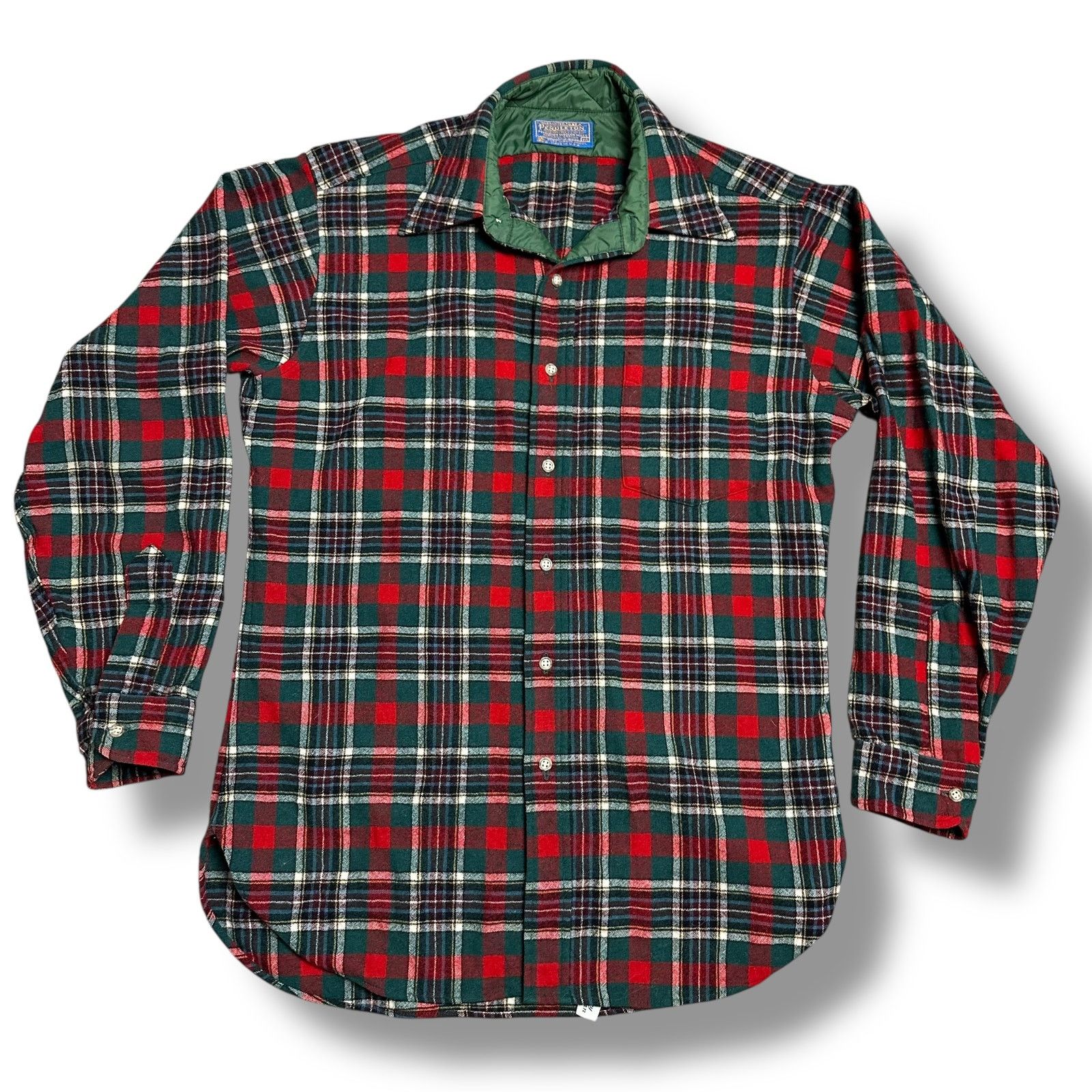 Pendleton × Vintage Vintage 60s Pendleton Red Green Plaid Wool Flannel Shirt Size US M / EU 48-50 / 2 - 1 Thumbnail