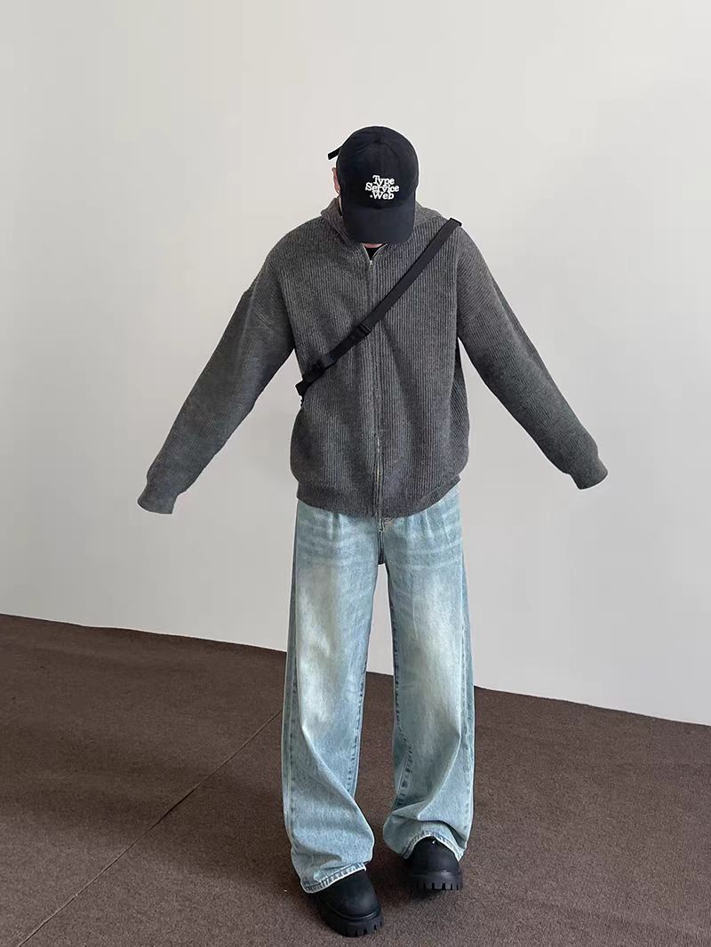 Japanese Brand × Jean Street blue washed baggy retro jeans Size US 30 / EU 46 - 3 Thumbnail