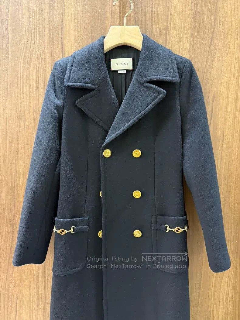 Gucci Gucci Black woollen double-breasted coat Size XS / US 0-2 / IT 36-38 - 3 Thumbnail