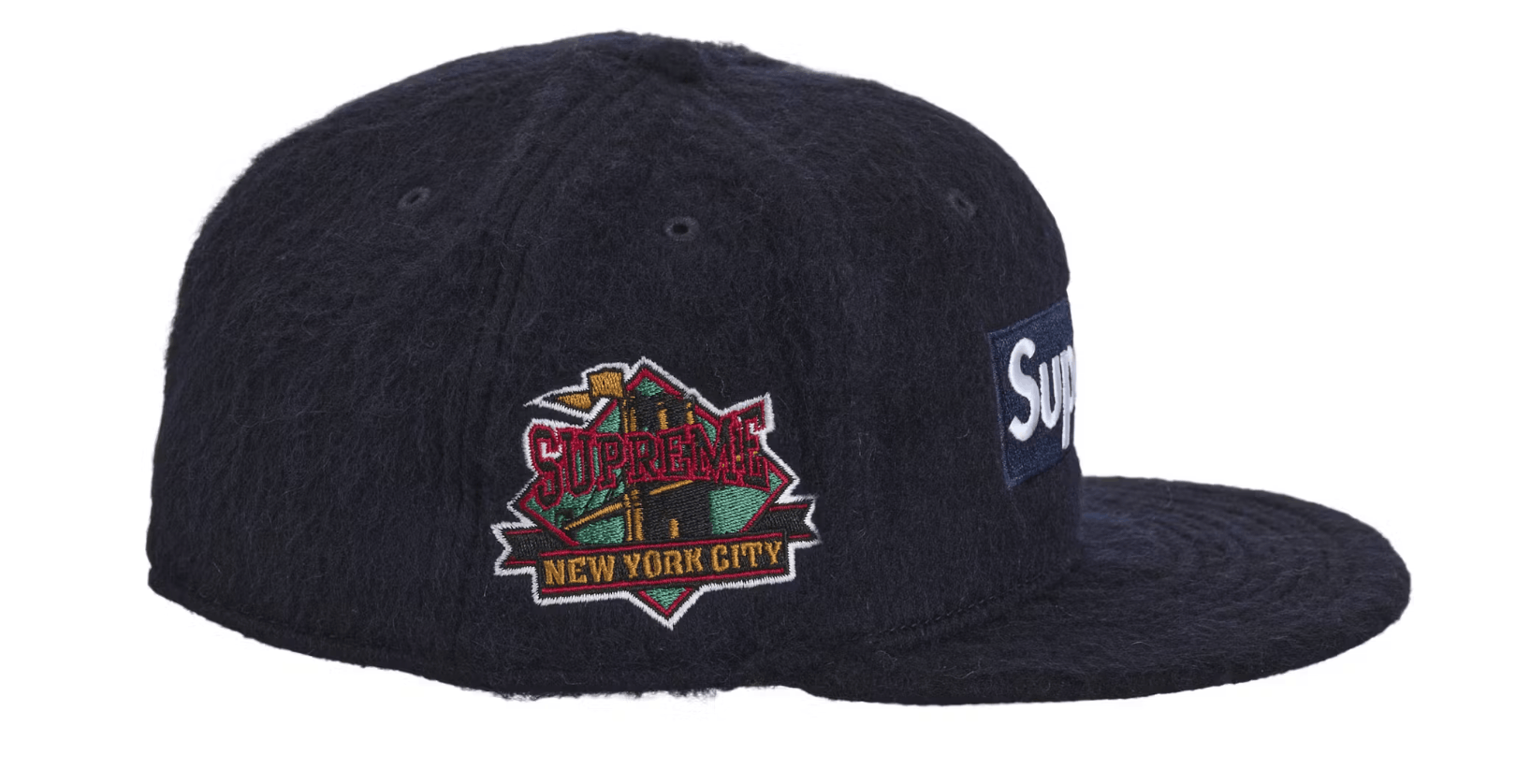 Supreme Supreme Mohair Box Logo New Era Cap Navy Size 7 1/2 Size ONE SIZE - 2 Thumbnail