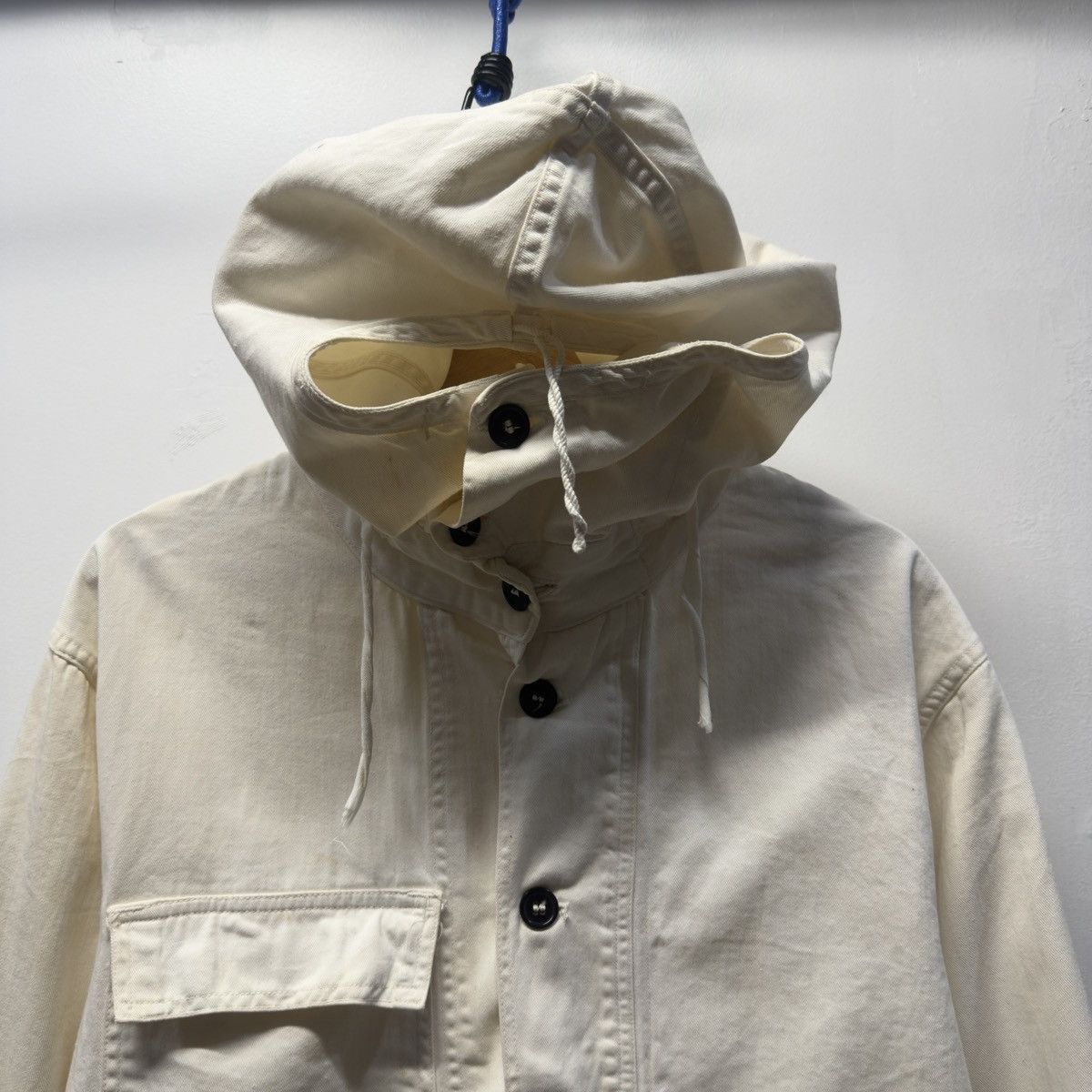 Vintage 40s WW2 US Navy Anti Gas Gunner Smock Jacket First Pattern Size US XL / EU 56 / 4 - 5 Thumbnail