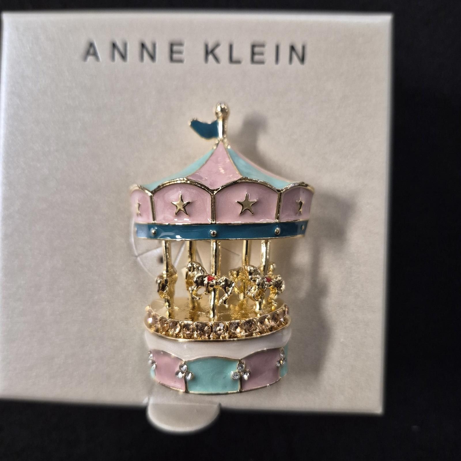 Other Anne Klein Gold-Tone MultiColor Crystal Carousel Pin Size ONE SIZE - 2 Thumbnail