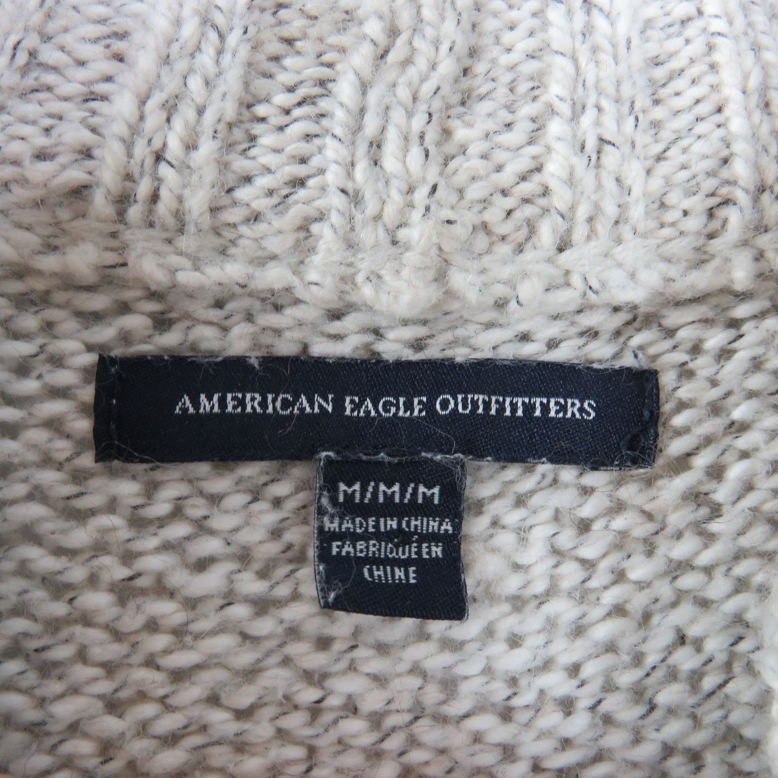 American Eagle Outfitters American Eagle Beige Turtleneck Sweater Medium Knit Cozycore Size M / US 6-8 / IT 42-44 - 6 Thumbnail