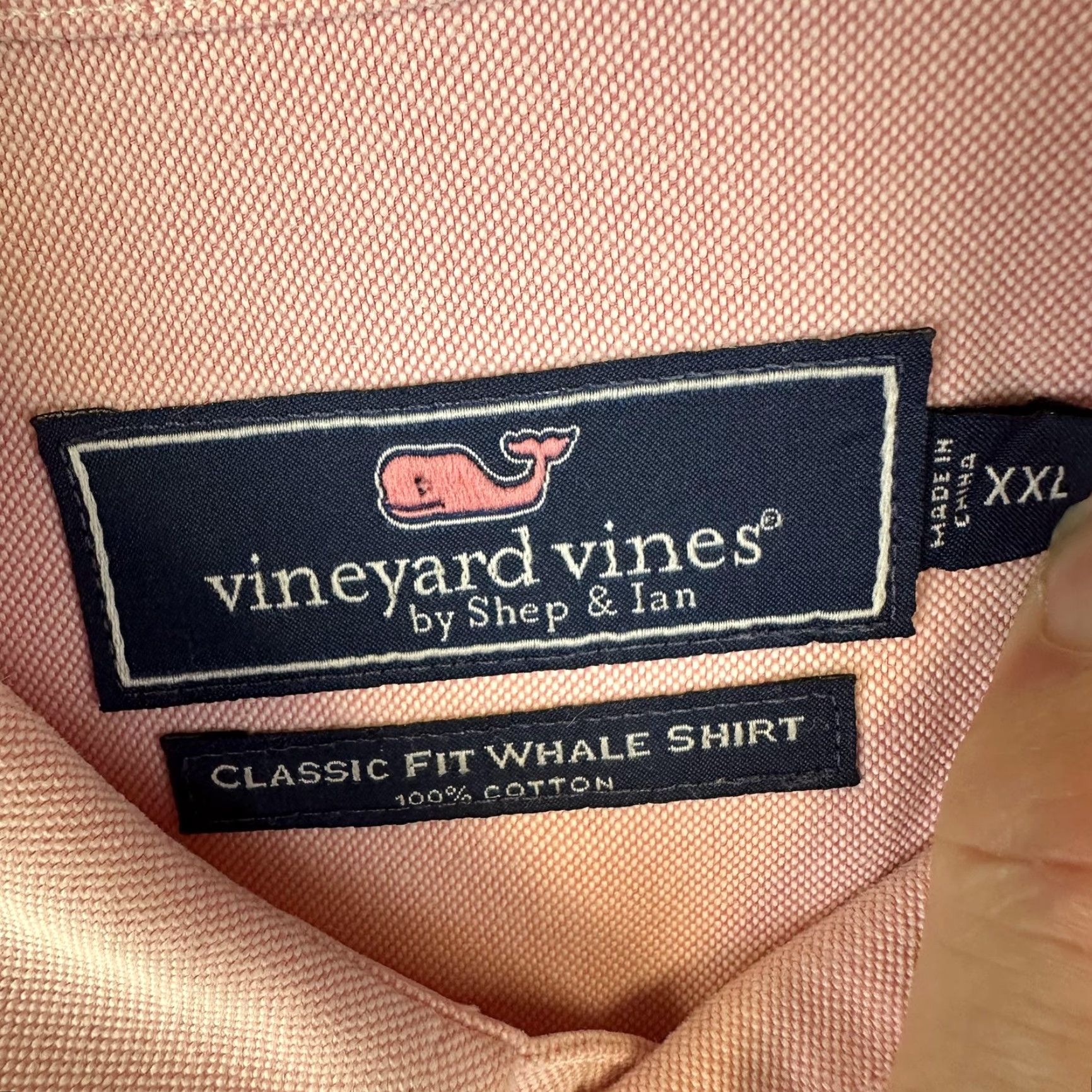 Vineyard Vines Vineyard Vines Shirt Mens 2XL Classic Fit Whale Button Down Long Sleeve Pink Cotton Solid Embroidered Button-Up Neckline Collared Mens Size US XXL / EU 58 / 5 - 7 Thumbnail