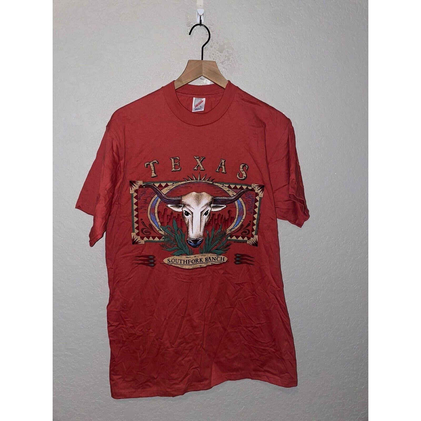 Jerzees Vintage Texas Shirt Southfork Ranch Tee Movie VTG 90s Large Size US L / EU 52-54 / 3 - 1 Thumbnail