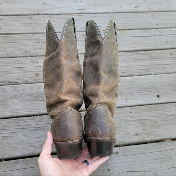 Vintage Vintage 80s Laredo Slouchy Western Boho Brown Leather Distre Size US 8.5 / EU 41-42 - 4 Thumbnail