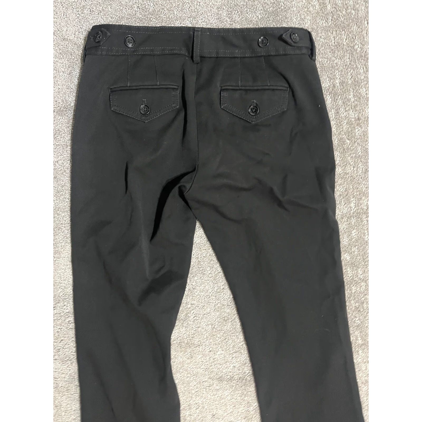Express Express Columnist Pants Womens 00 Black Mid Rise Flat Front Ankle Straight Size 24" / US 00 / IT 34 - 4 Thumbnail