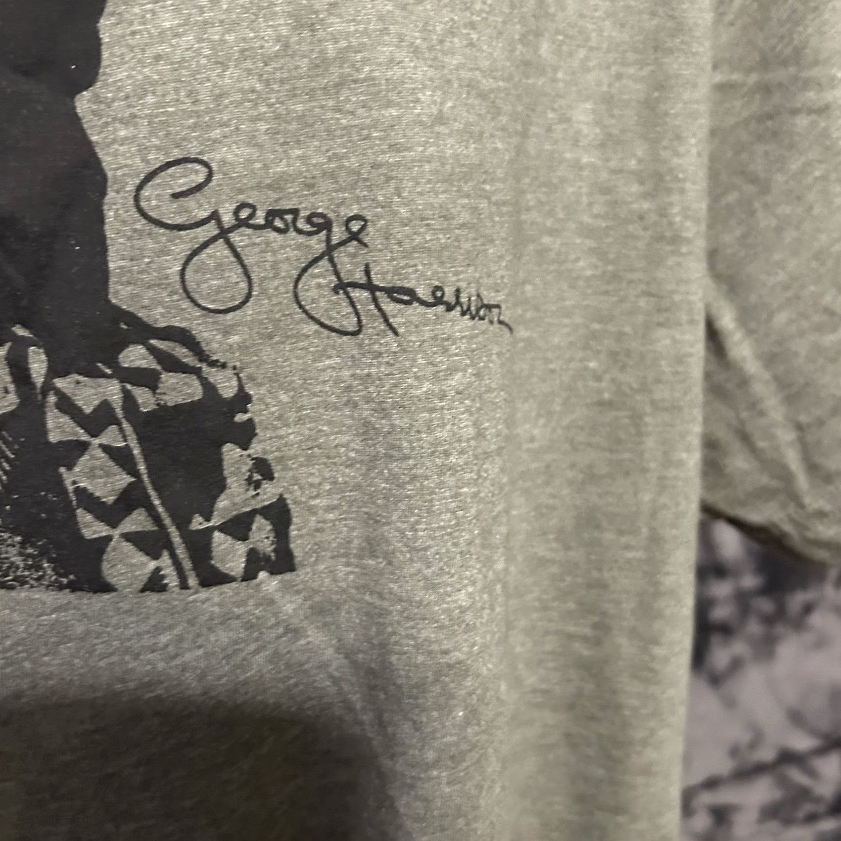 George VINTAGE George Harrison Shirt Men 2XL Heather Green Short Sleeve Front Face Graphic Size US XXL / EU 58 / 5 - 7 Thumbnail