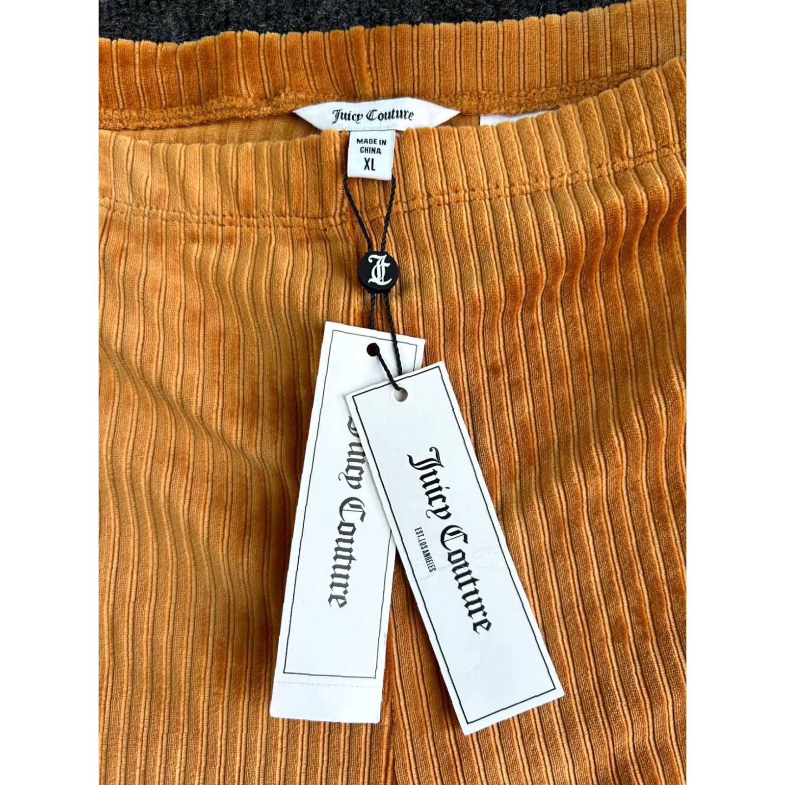 Juicy Couture Juicy Couture Textured Pull On Pants XL Orange Copper California Sunrise NEW Size 40" / US 18 - 2 Thumbnail