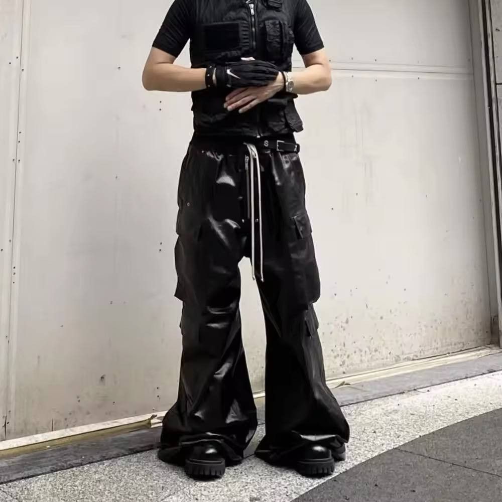 Japanese Brand × Vintage mauroicardi black shiny leather pants Size US 34 / EU 50 - 2 Thumbnail