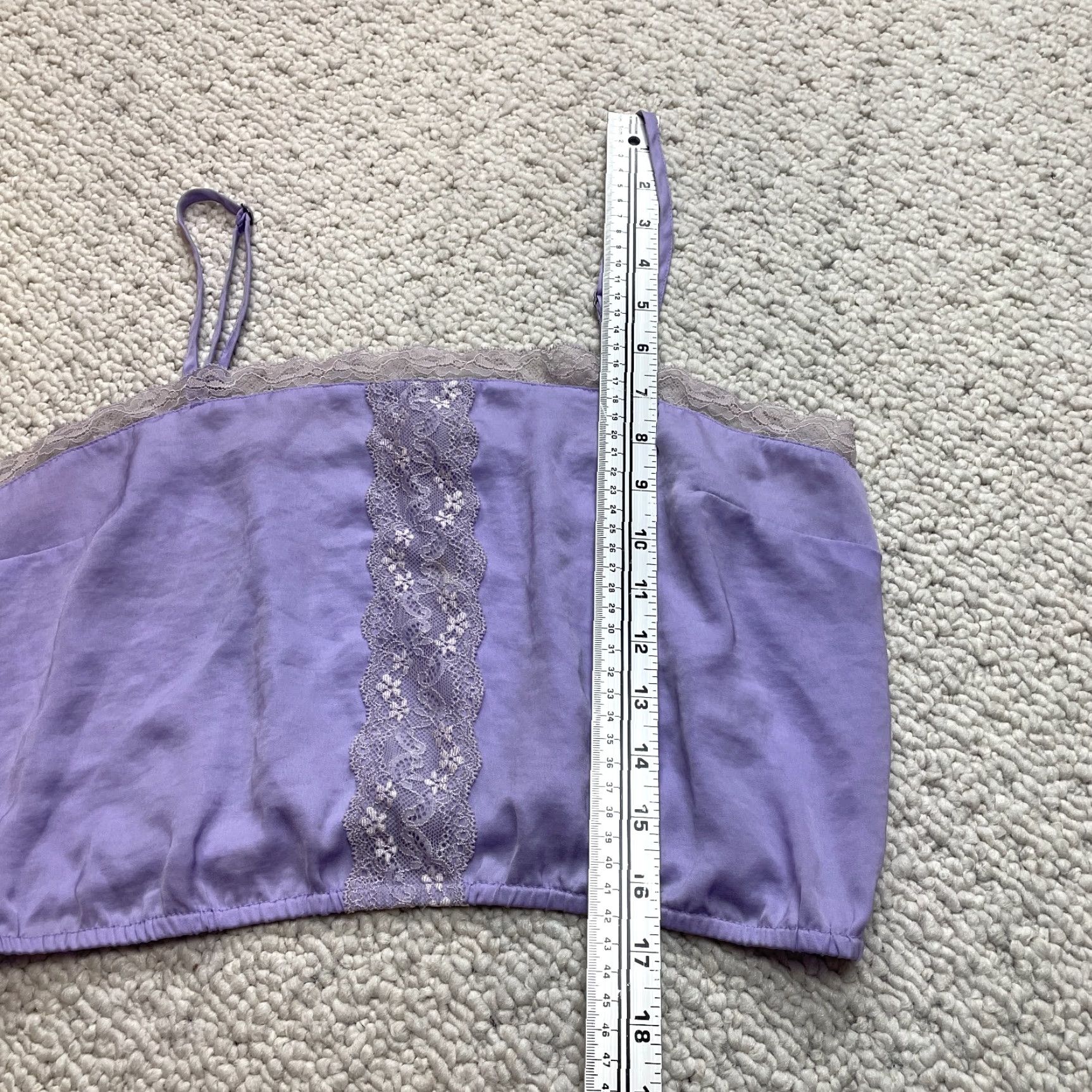 Vintage BP Crop Tank Top Womens M Purple Lace Trim Sleeveless Stretch Cami Ladies Tank Cropped Fashion Womens Size M / US 6-8 / IT 42-44 - 3 Thumbnail