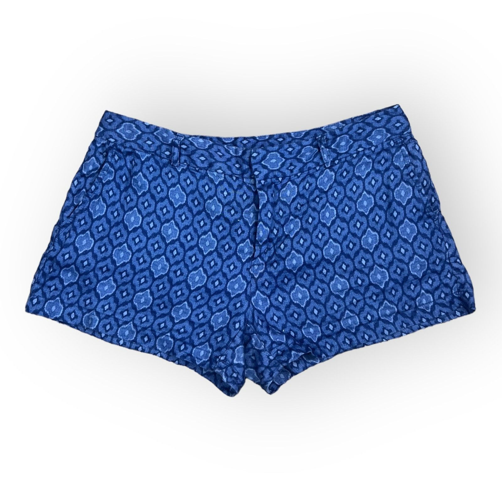 Cynthia Rowley Cynthia Rowley Blue Ikat Shorts - Size 10, Linen Size 32" / US 10 / IT 46 - 5 Thumbnail