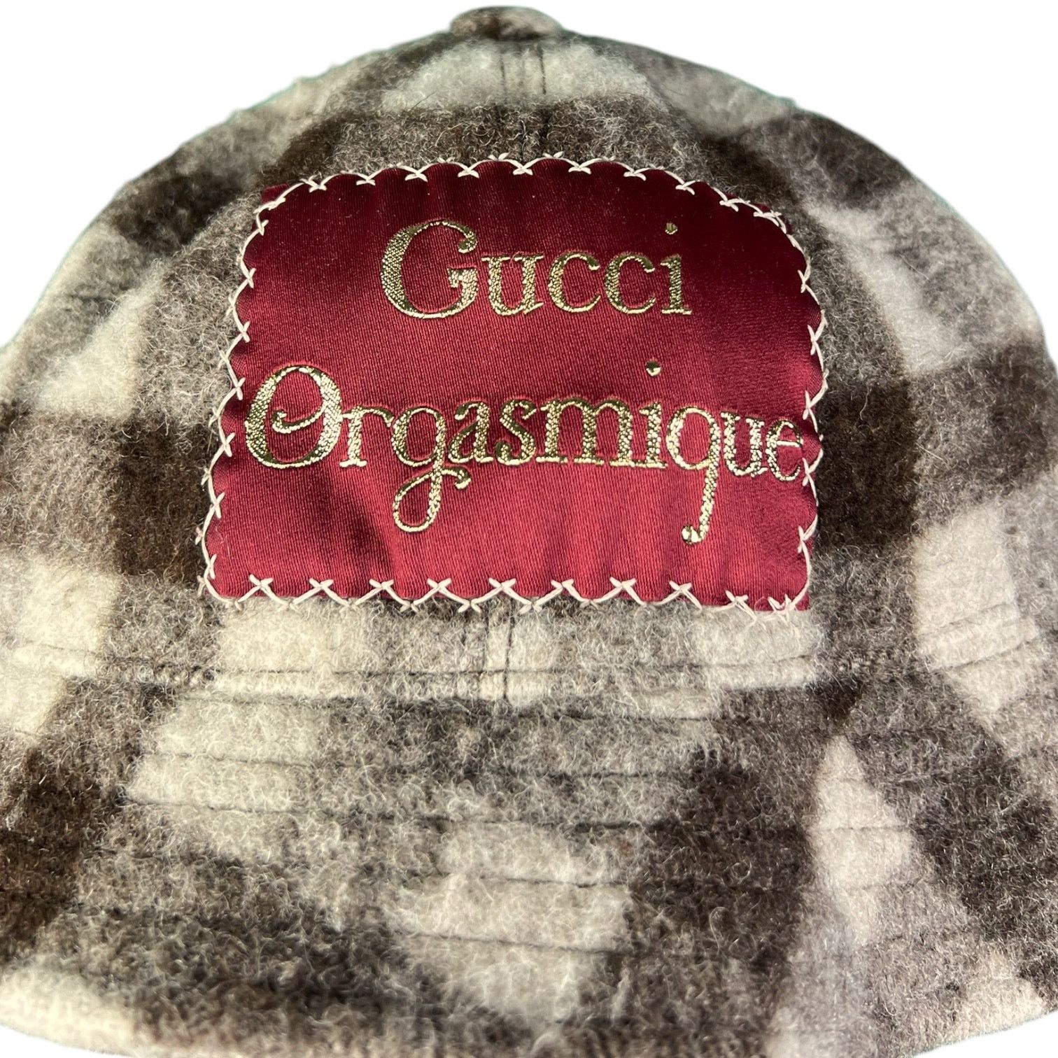 Gucci Gucci Orgasmique Brown White Wool Plaid Bucket Hat NWT Size ONE SIZE - 4 Thumbnail