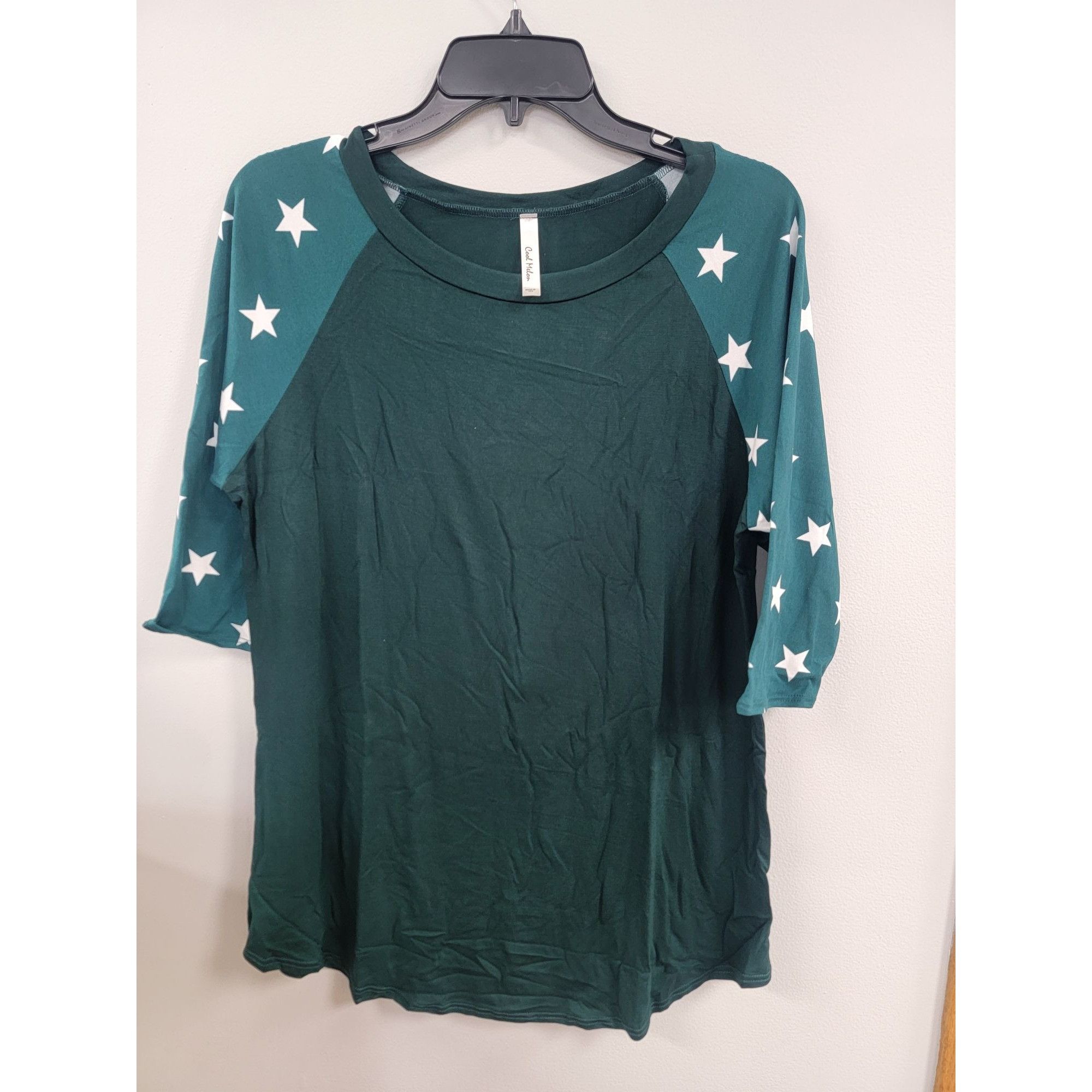 Other Raglan Sleeve Contrast Tunic Hunter Green with White Stars S Size S / US 4 / IT 40 - 2 Thumbnail