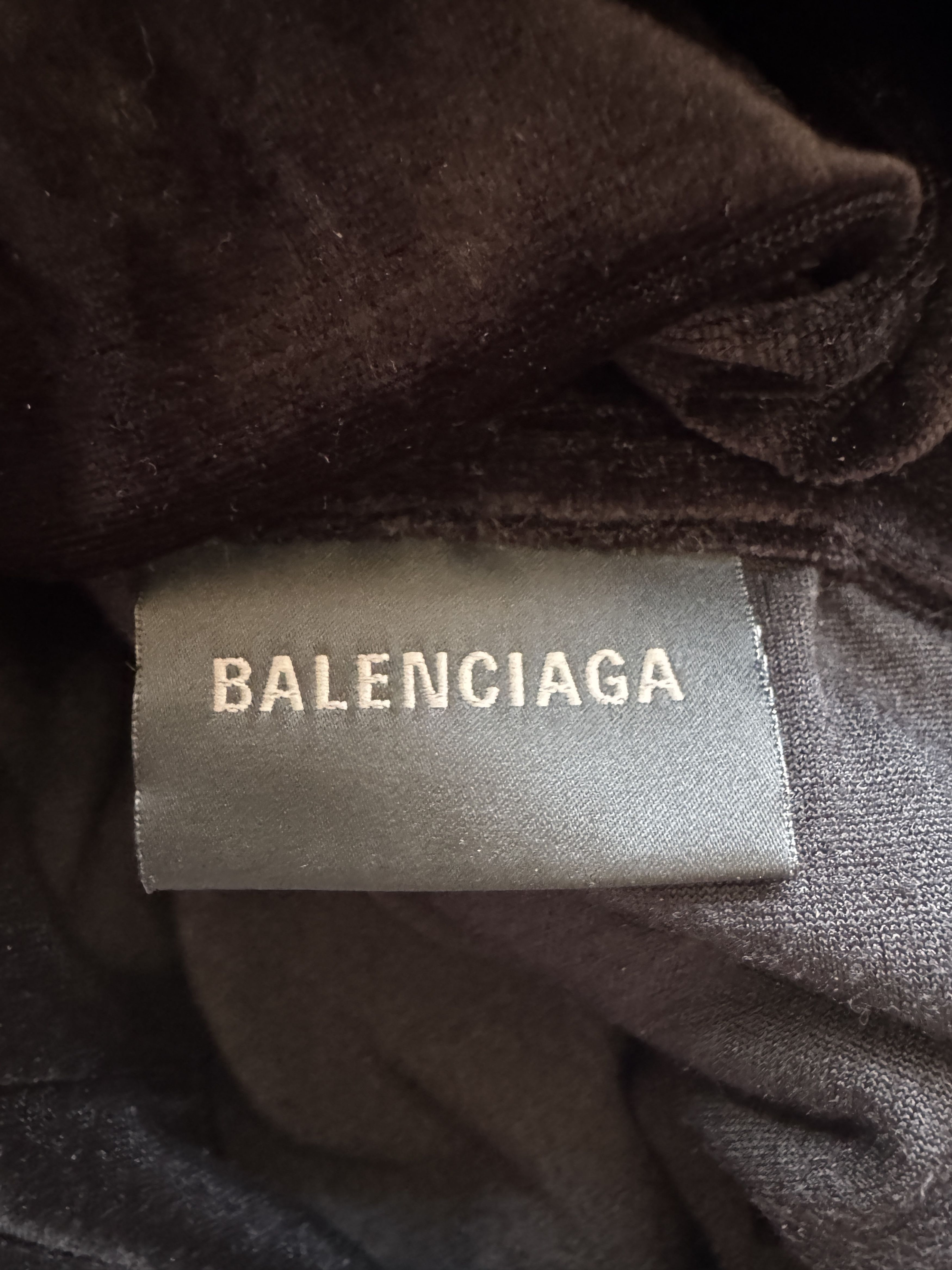Balenciaga Velvet Oversized Hoodie Black Size US M / EU 48-50 / 2 - 12 Thumbnail