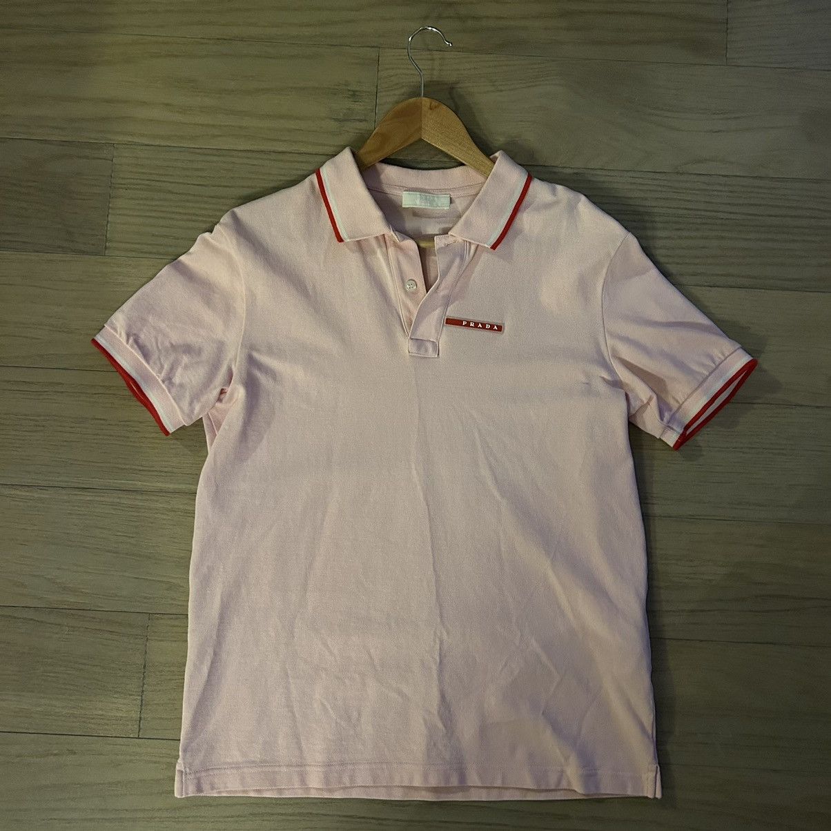 image of Prada High Quality Sport Polo Shirt in Pink, Men's (Size Medium)