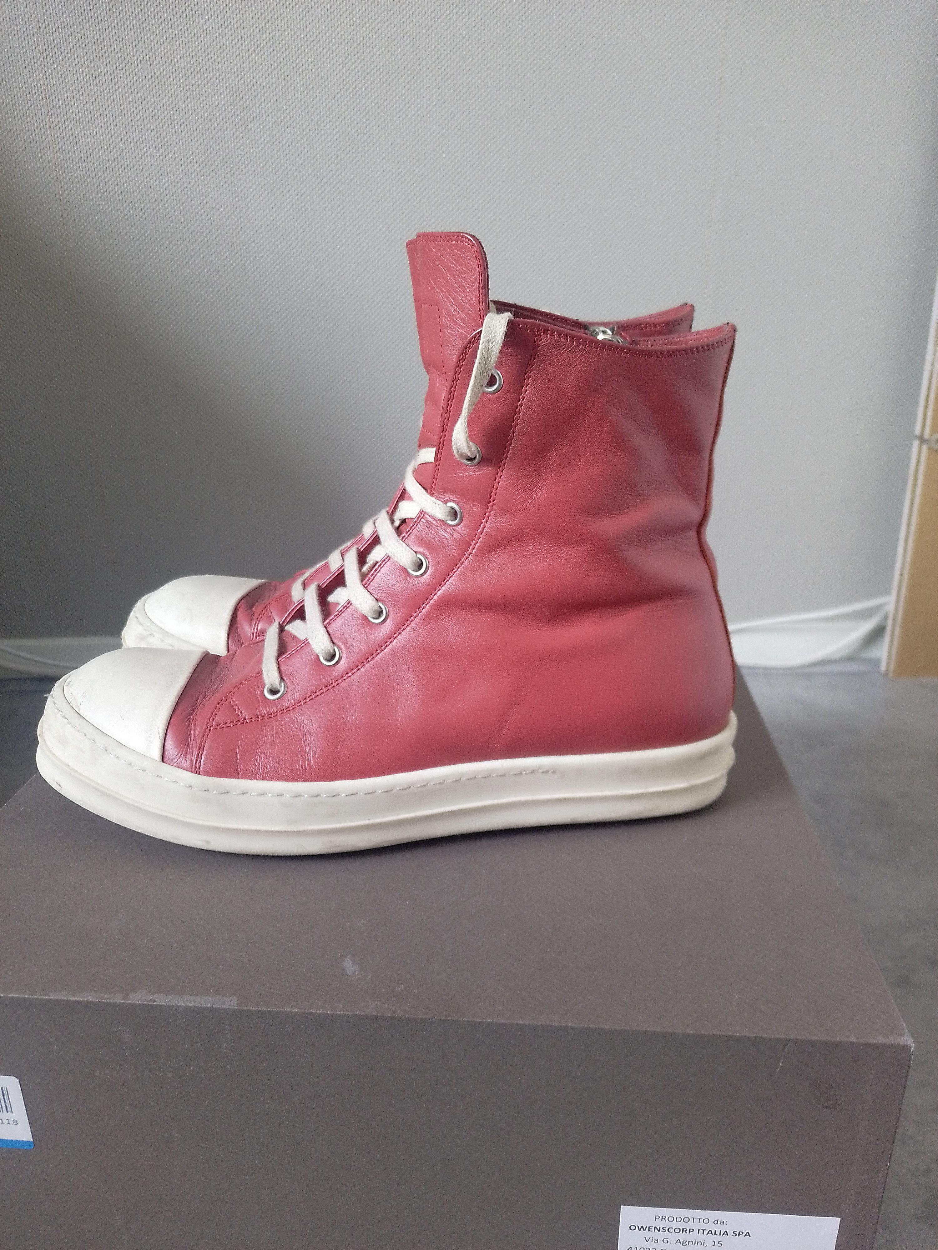 Rick Owens Carnelian Red Ramones Size US 10 / EU 43 - 2 Thumbnail