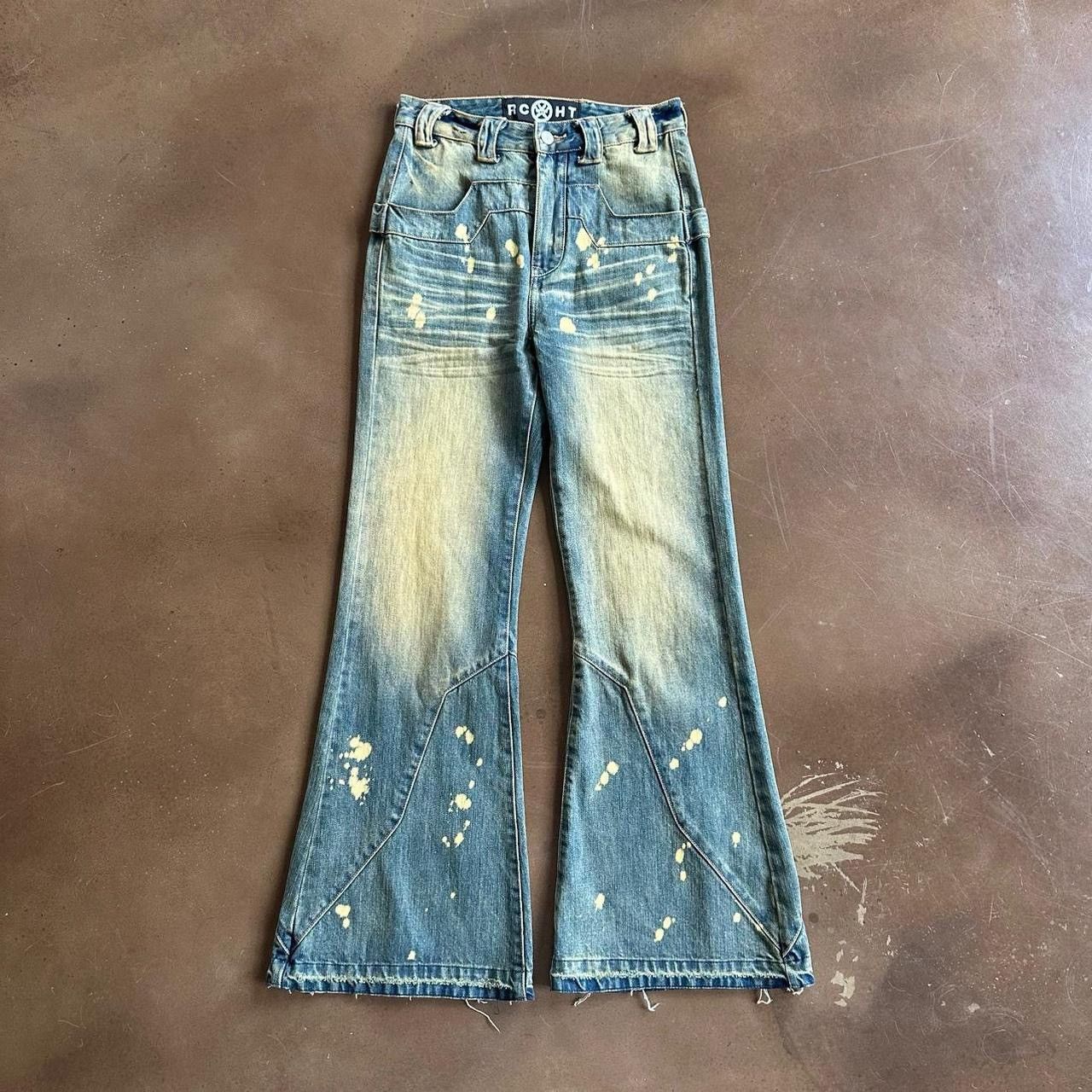 If Six Was Nine RCHT UK Distressed Bootcut 16oz Japanese Denim Jeans Size 28" / US 6 / IT 42 - 1 Thumbnail