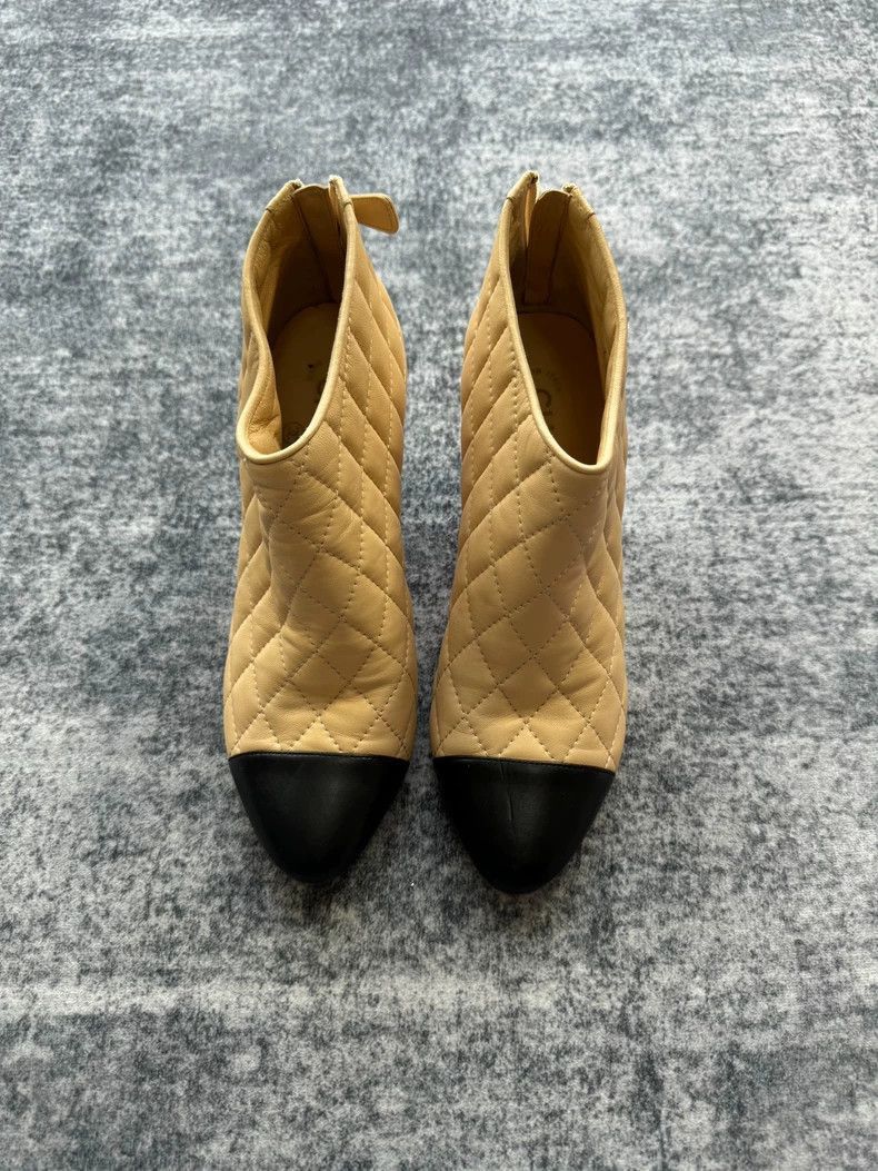 Chanel Chanel Quilted Beige High Heels -2505 Size US 6.5 / IT 36.5 - 2 Thumbnail
