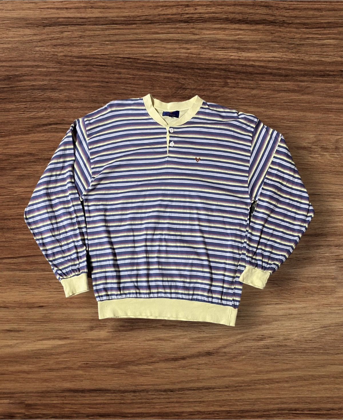 Japanese Brand × Vintage Vintage Mario Valentino Striped Long Sleeve Size US M / EU 48-50 / 2 - 1 Thumbnail