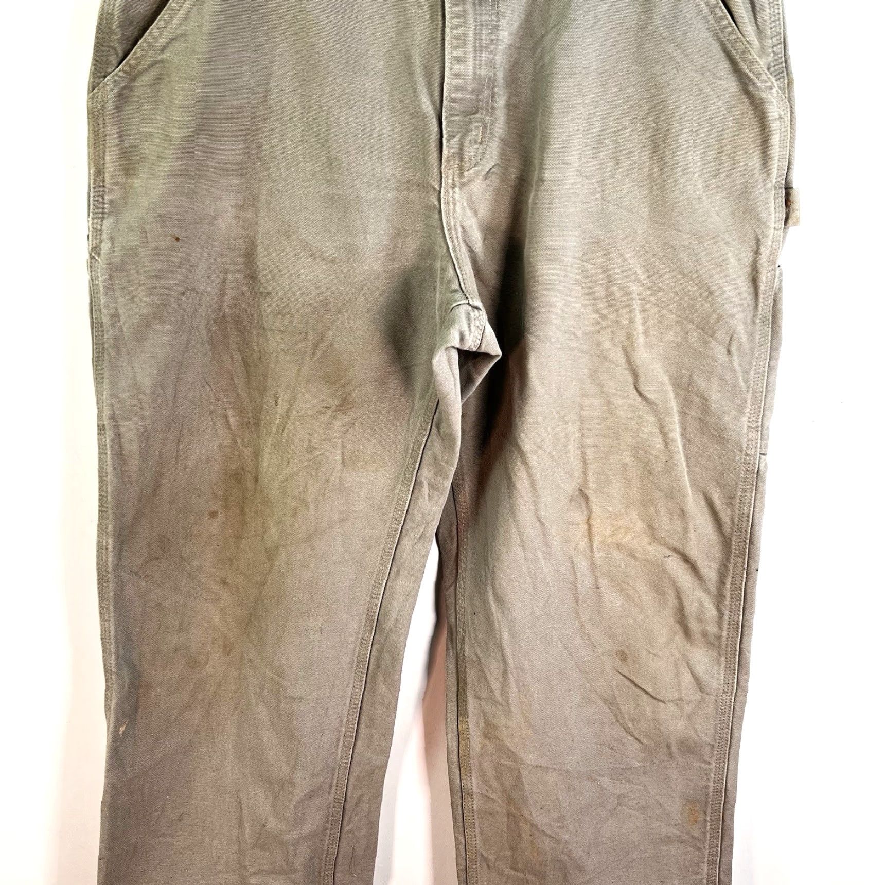 Carhartt VINTAGE Carhartt B11 Carpenter Canvas Pants Mens SZ 34 Tan Distressed 5-Pocket Cargo USA Jeans Brown Cotton Size US 34 / EU 50 - 3 Thumbnail
