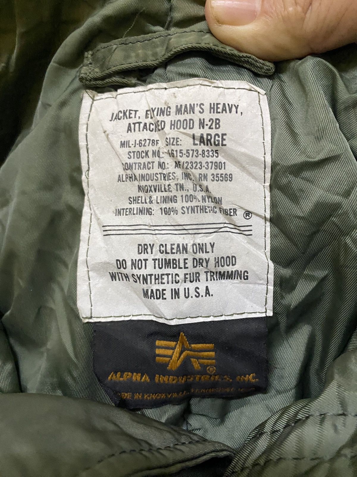 Alpha Industries VINTAGE N-28 JACKET APHA INDSUSTRIES ATTACHED HOODIES Size US L / EU 52-54 / 3 - 12 Thumbnail
