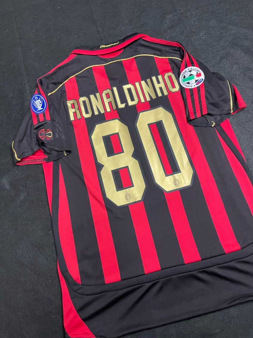 Vintage 06/07 AC Milan Ronaldinho Retro Home Jersey Size US L / EU 52-54 / 3 - 2 Thumbnail