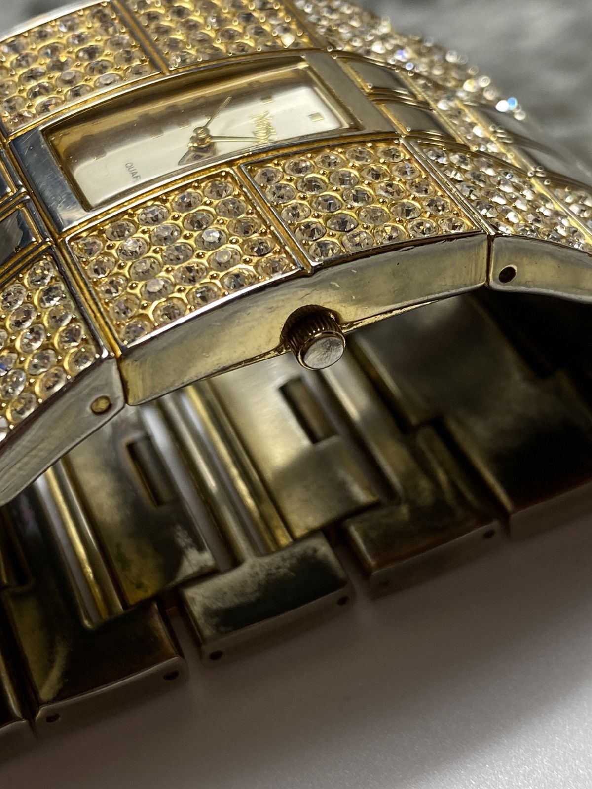 Japanese Brand Gold Crystal Bracelet Watch - Japanese Brand Size ONE SIZE - 4 Thumbnail