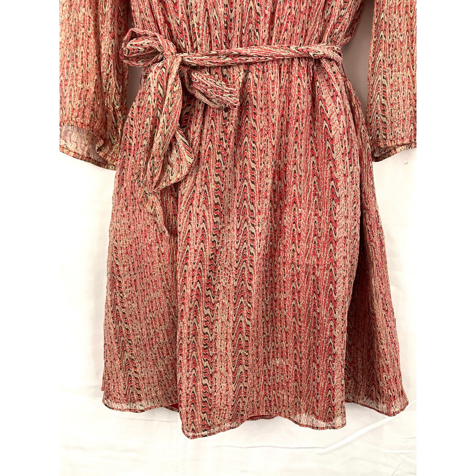 Armani Exchange Armani Exchange AX Silk Abstract Metallic Dress Sz 4 Size S / US 4 / IT 40 - 10 Thumbnail