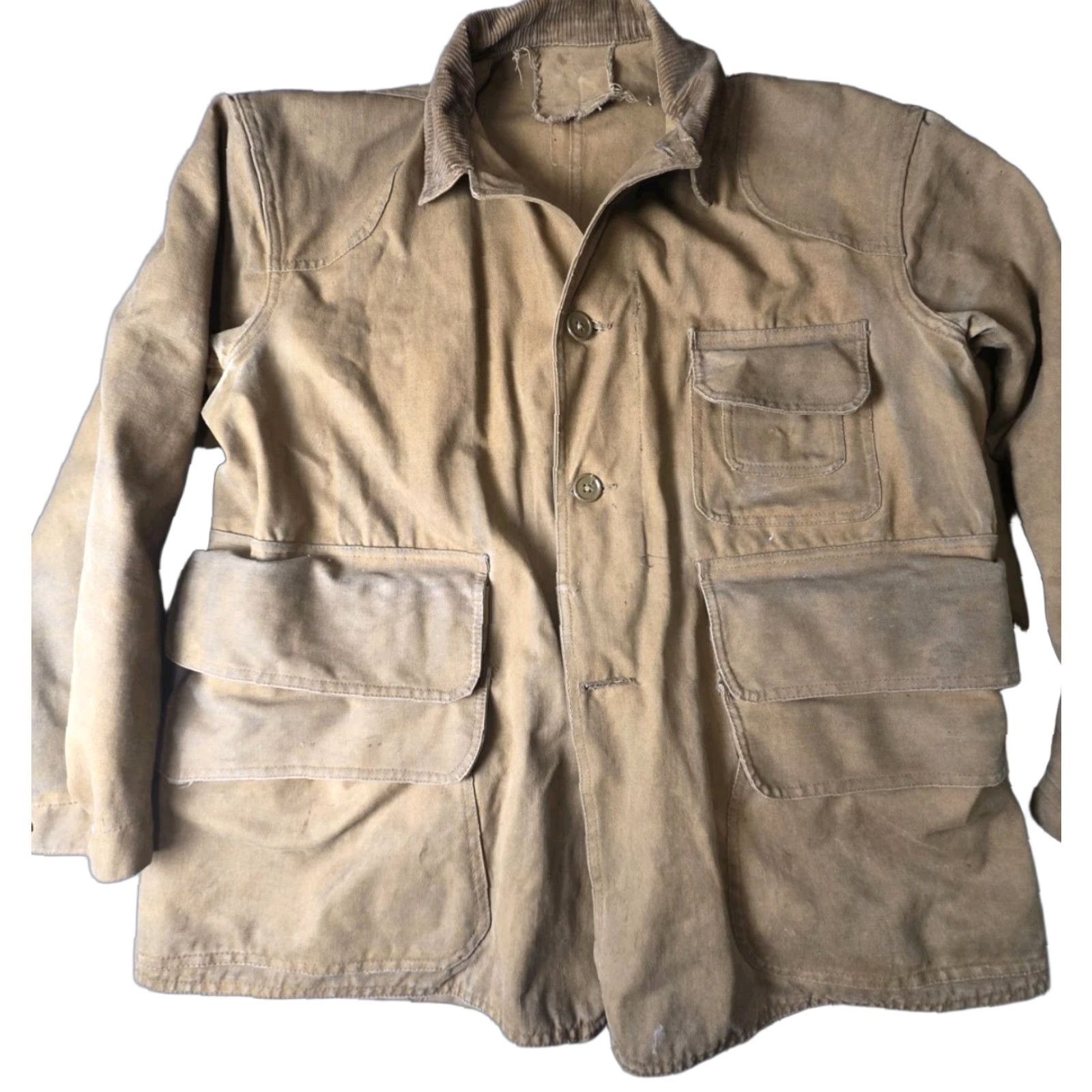 Vintage VINTAGE Mens Duck Hunting Brown Canvas Jacket XL Distressed 1930s USA Cotton Unbranded Look Basic Jacket Mens Size US XL / EU 56 / 4 - 1 Thumbnail