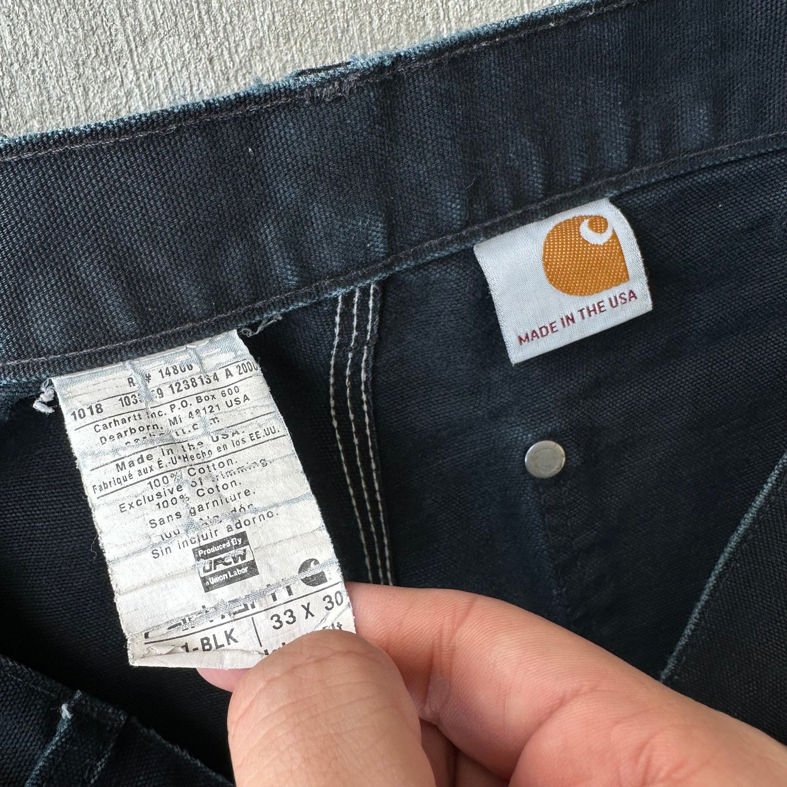 Carhartt × Vintage Carhartt black double knee work wear carpenter pants Size US 33 - 4 Thumbnail
