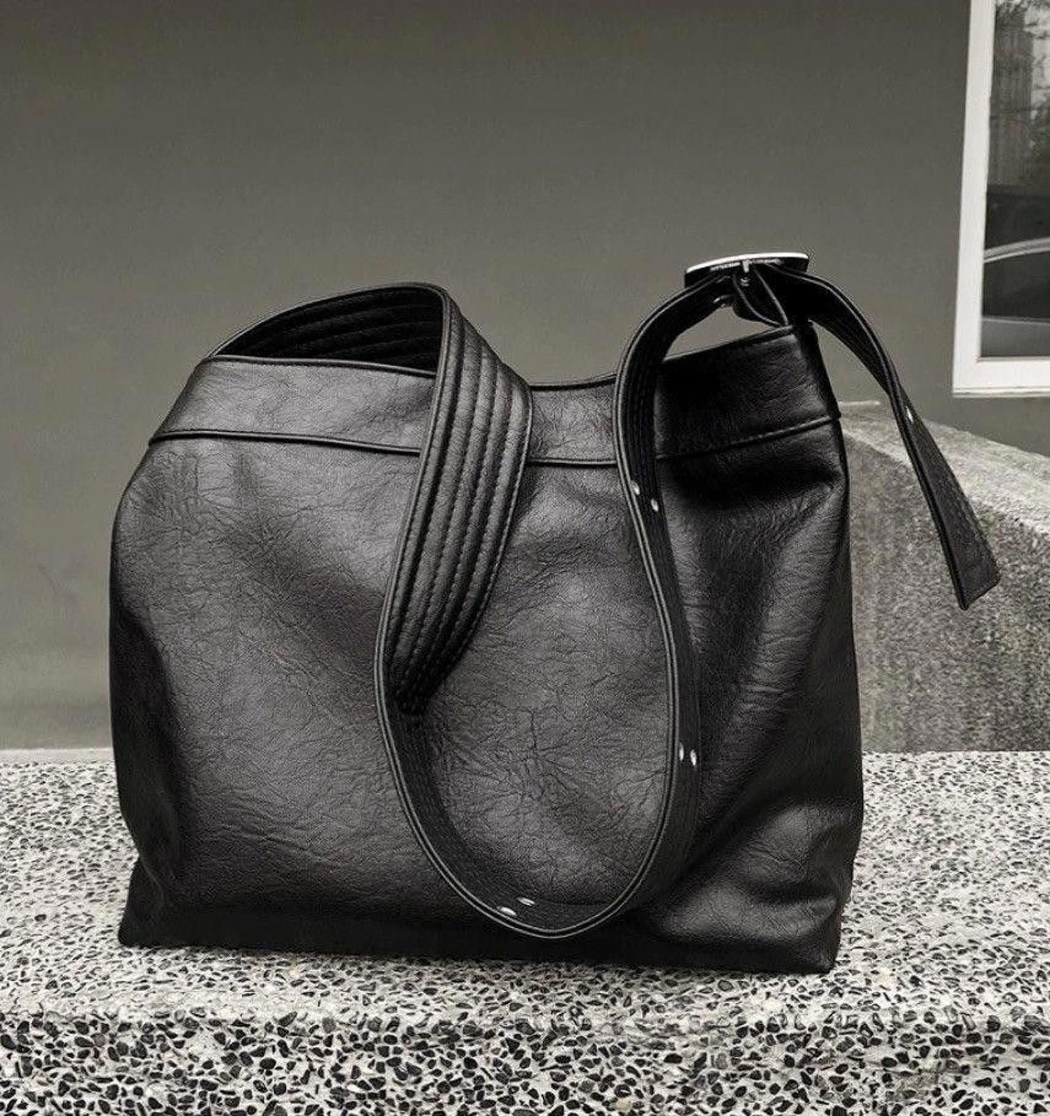 Leather Faux Leather Black Shoulder Messanger Bag Size ONE SIZE - 5 Thumbnail