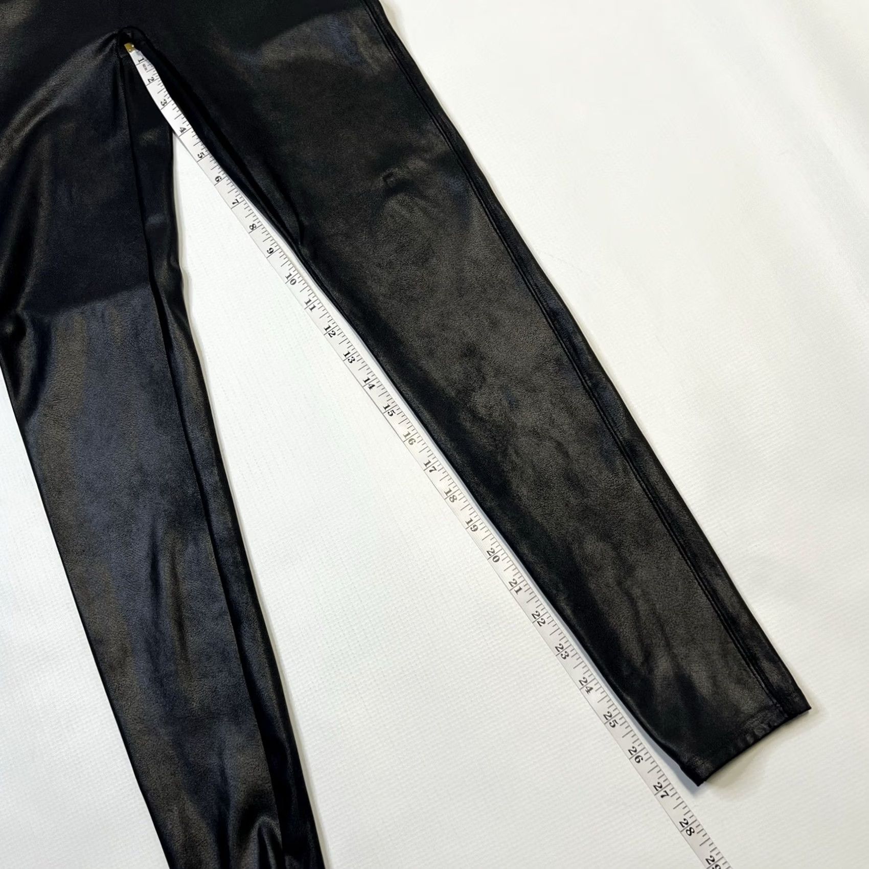 Spanx SPANX Faux Leather Leggings Women's Black Shiny Shaping Pants Large L Size 36" / US 14 / IT 50 - 6 Thumbnail