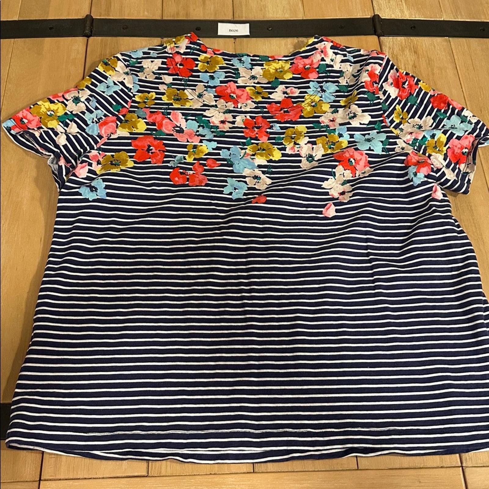 Other Joules SS Harbor Striped Floral T Size 14 Navy 100% Cotton Size XL / US 12-14 / IT 48-50 - 6 Thumbnail