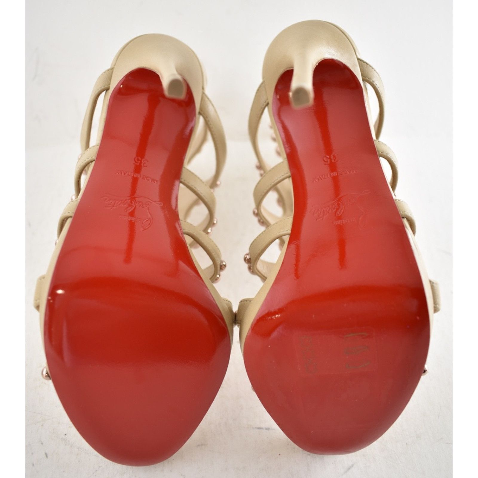 Christian Louboutin Christian Louboutin Amazoubille Nude Beige Lace Up Sandal 35 Size US 5 / IT 35 - 15 Thumbnail