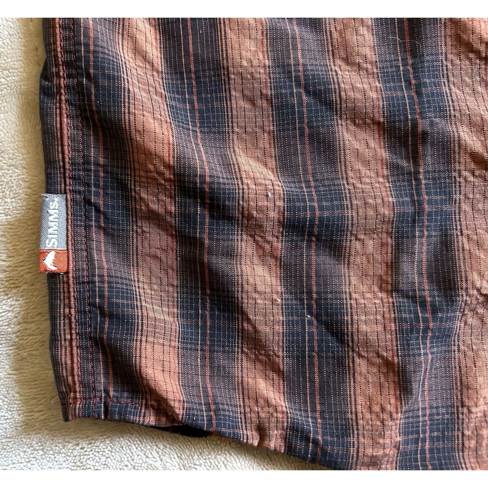 Vintage Simms Shirt Mens Size M Orange Plaid Fishing Long Sleeve Pearl Snap Vented Size US M / EU 48-50 / 2 - 3 Thumbnail