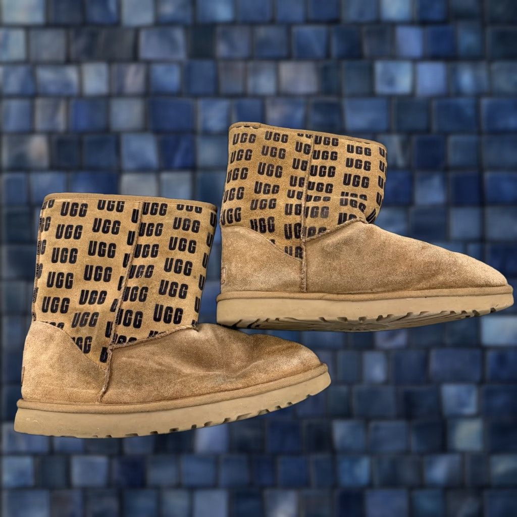 Ugg VINTAGE UGG Boots Classic Short II Graphic Chestnut Suede Sheepskin Women's US Size 11 Mens Womens Girls Boys Size 32" / US 10 / IT 46 - 1 Thumbnail