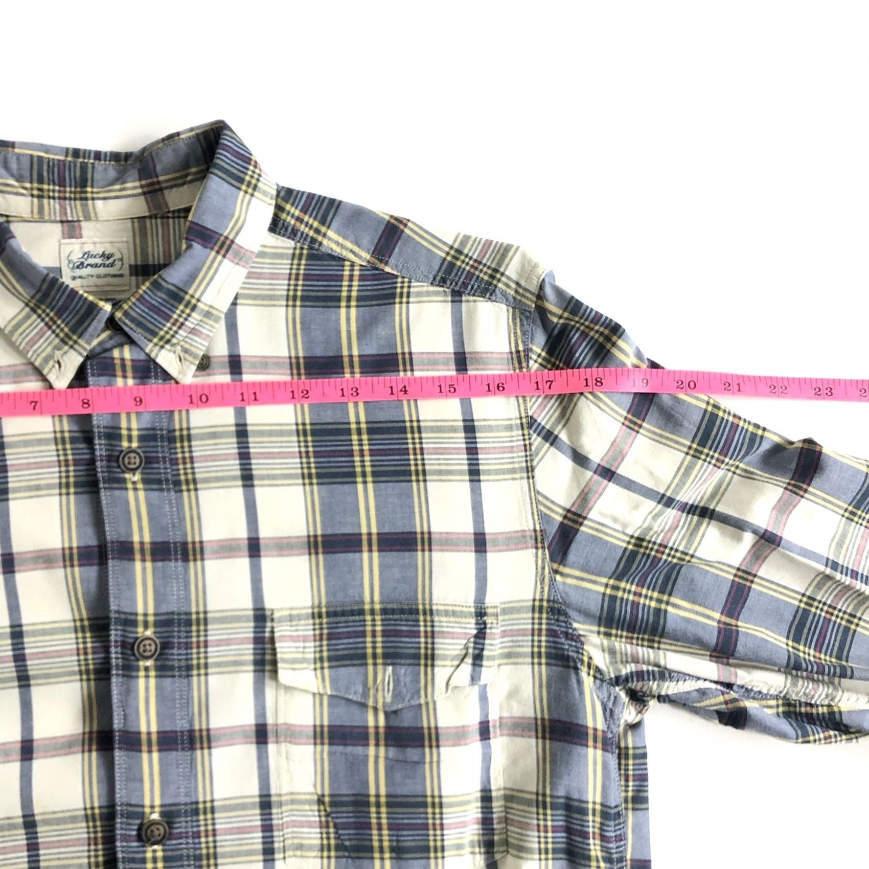 Lucky Brand Lucky Brand Button-Up Shirt Mens Medium Long Sleeve Plaid Western PacKet? Size US M / EU 48-50 / 2 - 5 Thumbnail