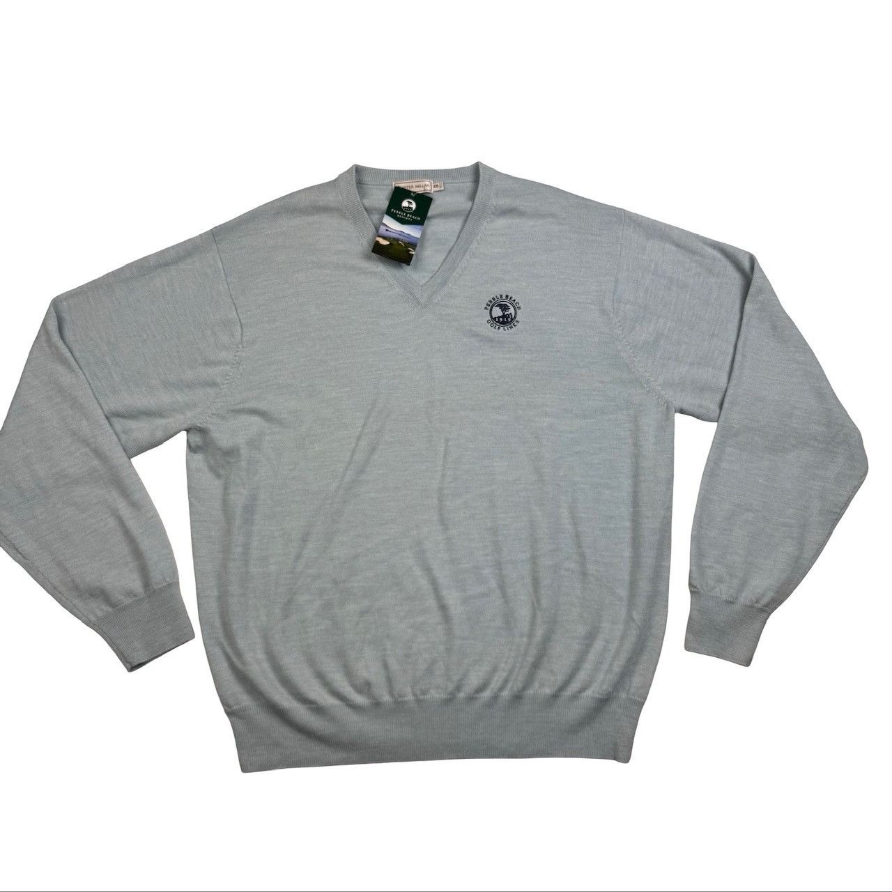 Peter Millar NEW Pebble Beach x Peter Millar Men's V-Neck Sweater Artic B Size US XXL / EU 58 / 5 - 2 Thumbnail
