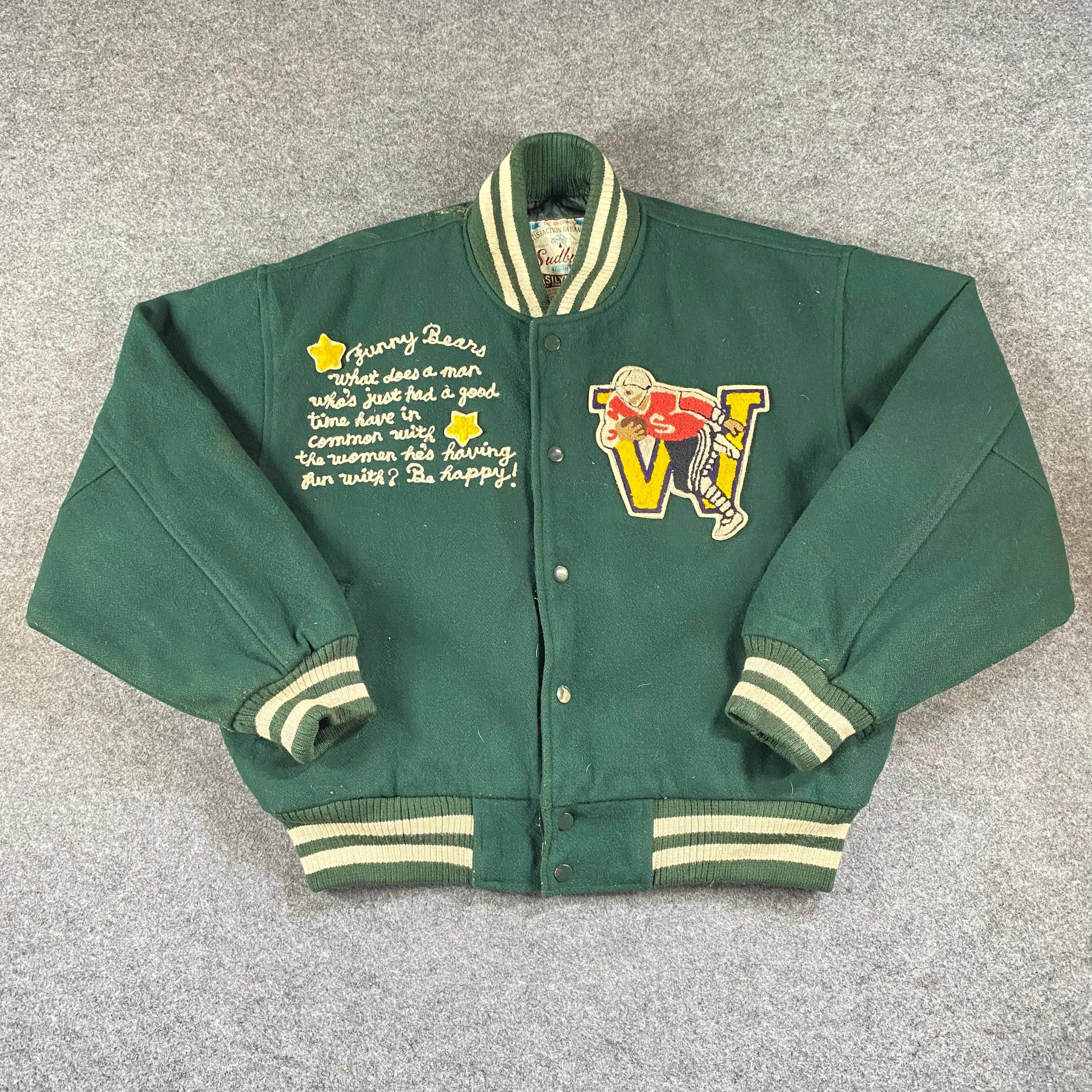 If Six Was Nine Vintage Funny Bears Yokohama City Varsity Jacket Size US L / EU 52-54 / 3 - 3 Thumbnail