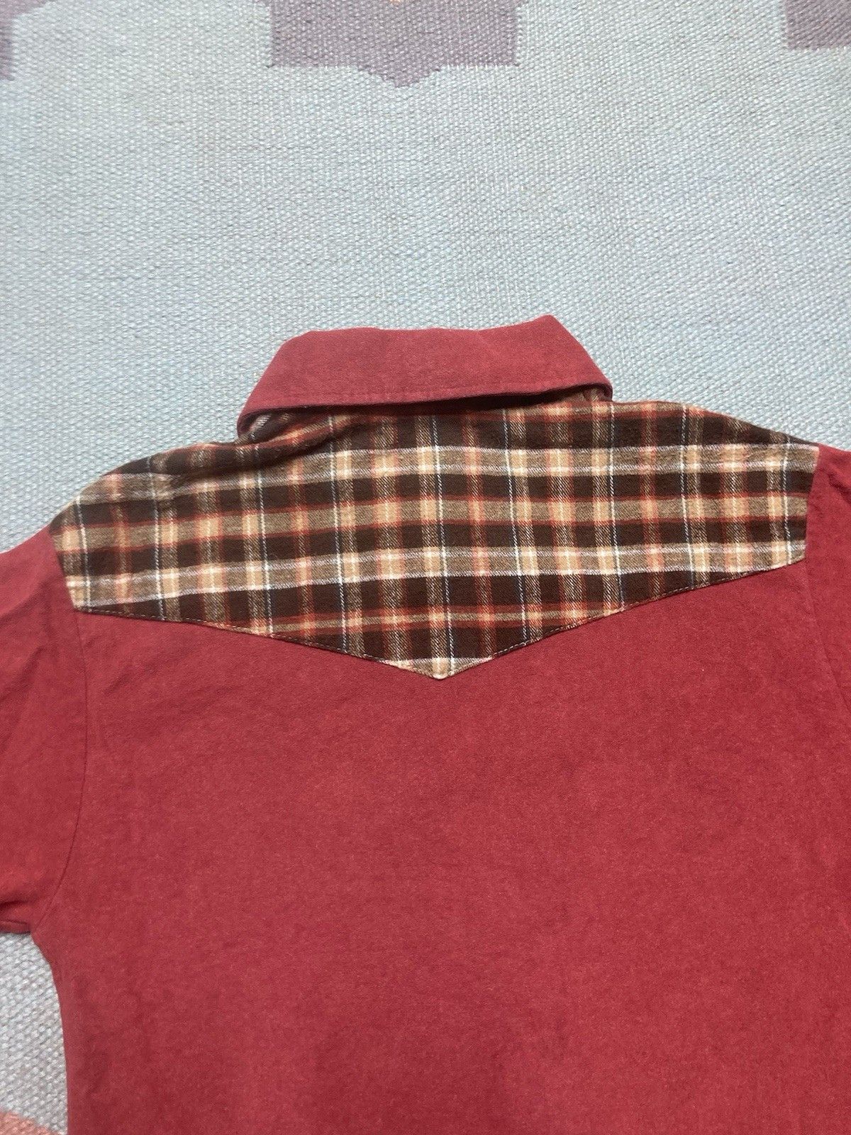 Vintage × Wrangler Vtg 70s polo shirt wrangler velour plaid boys 16 men’s XS Size US XS / EU 42 / 0 - 9 Thumbnail