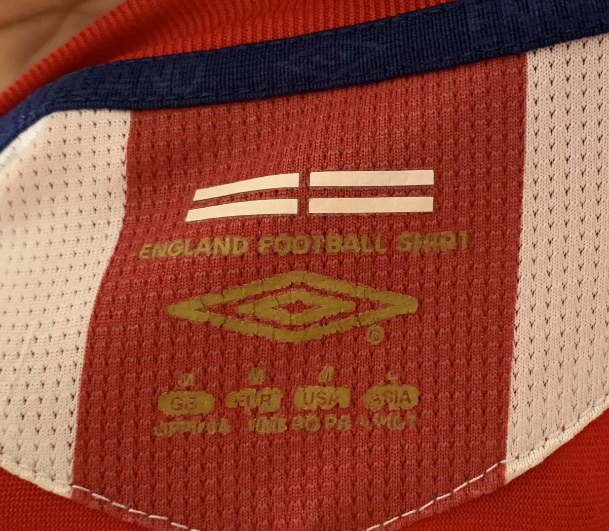 Umbro ENGLAND UMBRO 2006 WORLD CUP Soccer Jersey #7 Beckham Size US M / EU 48-50 / 2 - 7 Thumbnail