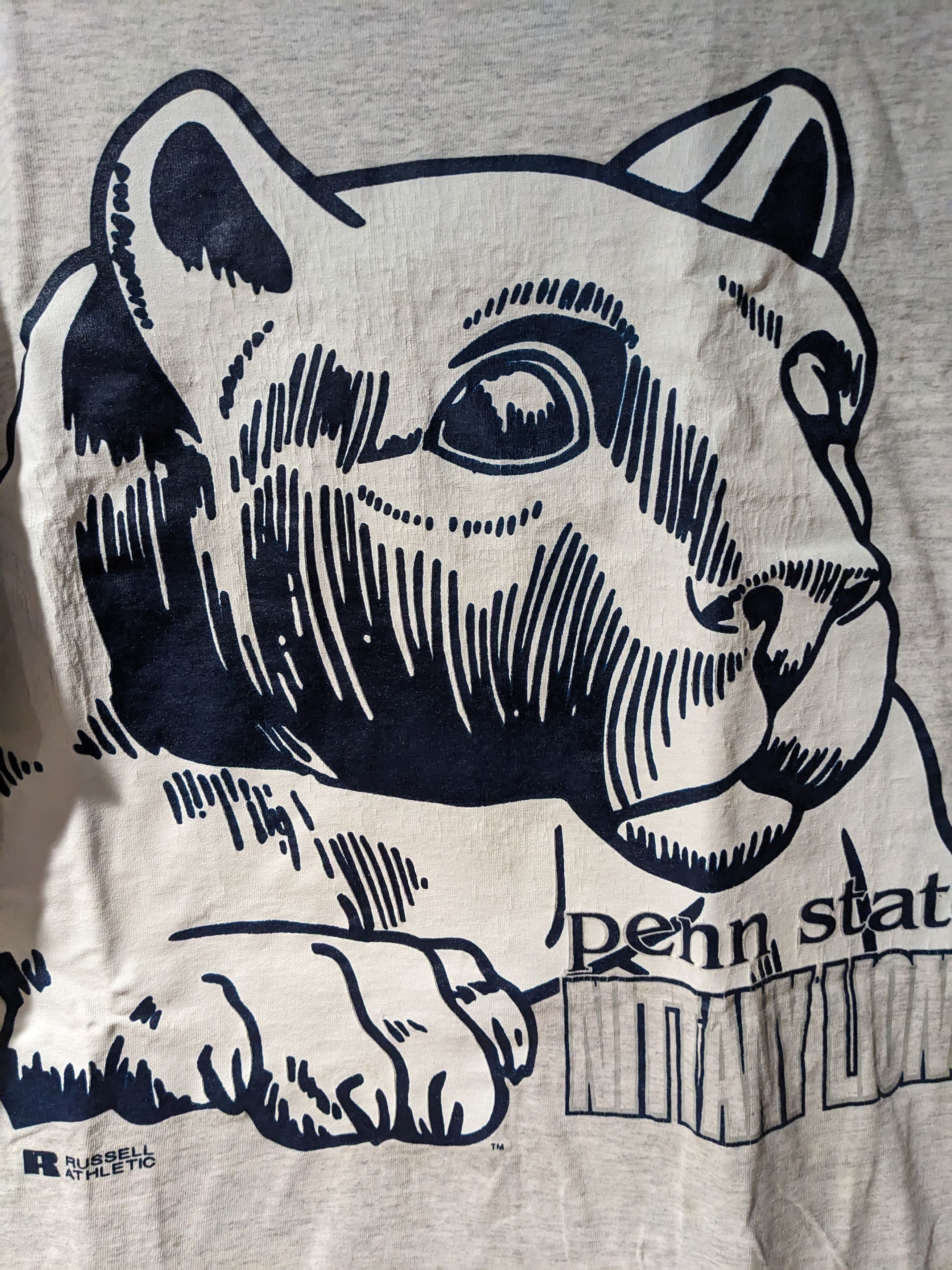 Russell Athletic × Vintage Vintage 90s Penn State Nittany Lion College Football T-Shirt Size US XL / EU 56 / 4 - 2 Thumbnail