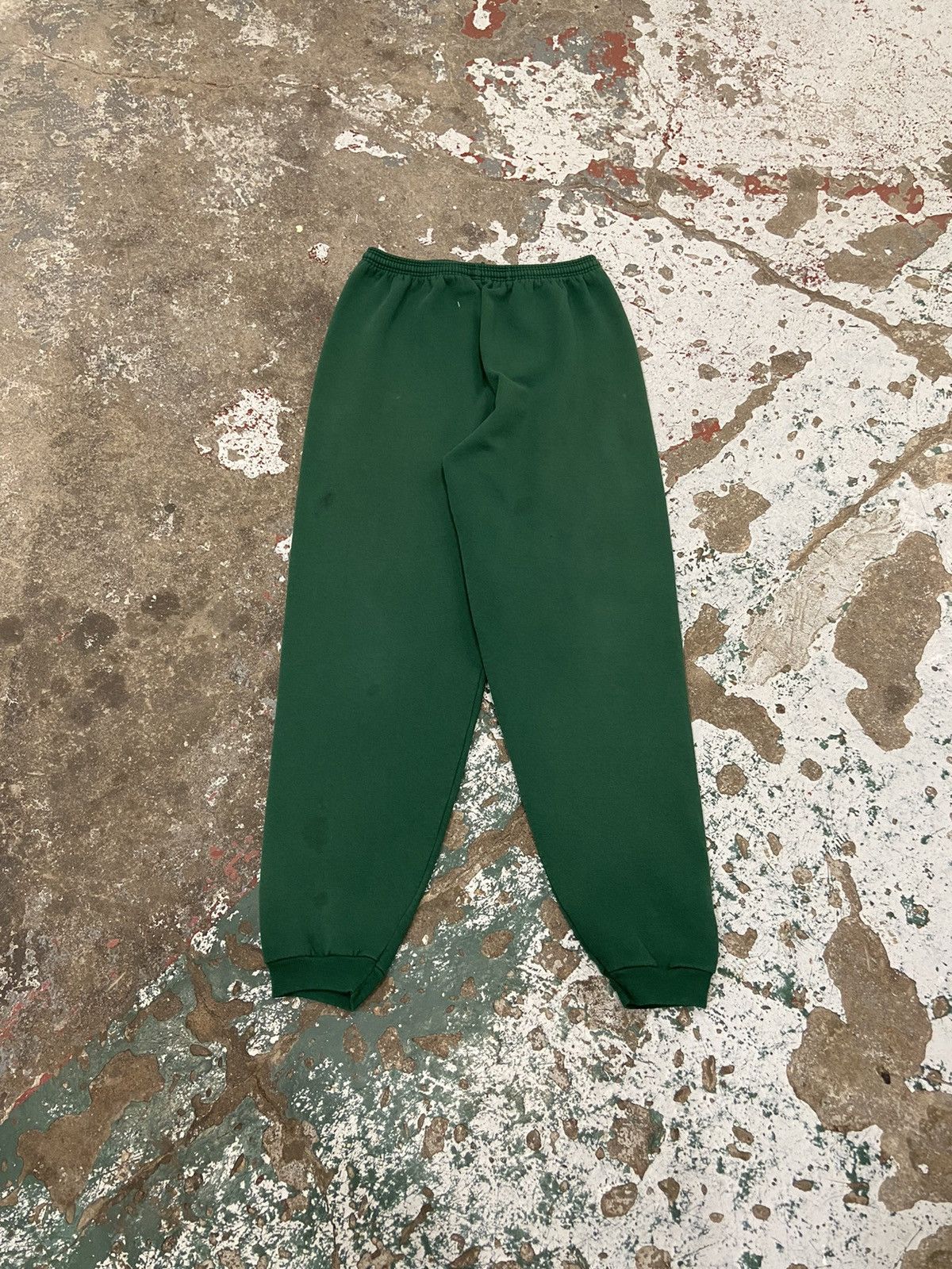 Hanes × Vintage Vintage 1990s Forest Green Sweatpants Size US 27 - 1 Thumbnail