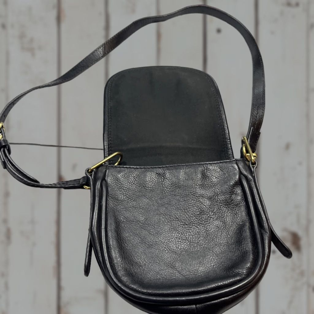 Fossil Fossil Black LEATHER Purse Evening Bag Crossbody Strap Flap Closure Magnetic Snap Dressy Cross-Body Bag Size ONE SIZE - 1 Thumbnail